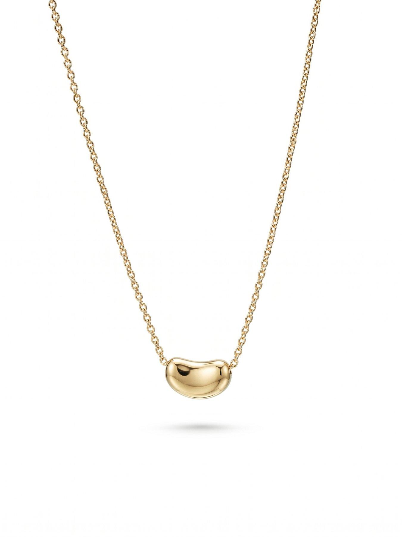 Image 2 of 4 of Seol + Gold 18ct Gold Plated Slider Coffee Bean Necklace