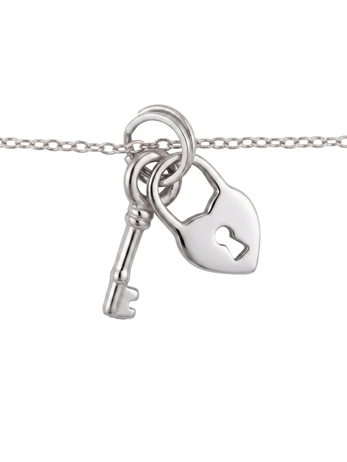 Image 3 of 4 of Seol + Gold Sterling Silver Lock & Key Charm Necklace