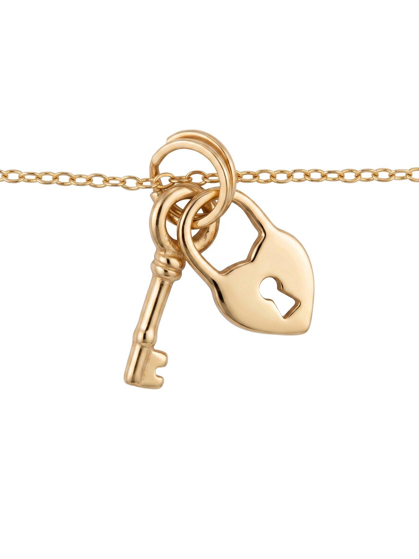 Image 3 of 4 of Seol + Gold 18ct Gold Plated Lock & Key Charm Necklace