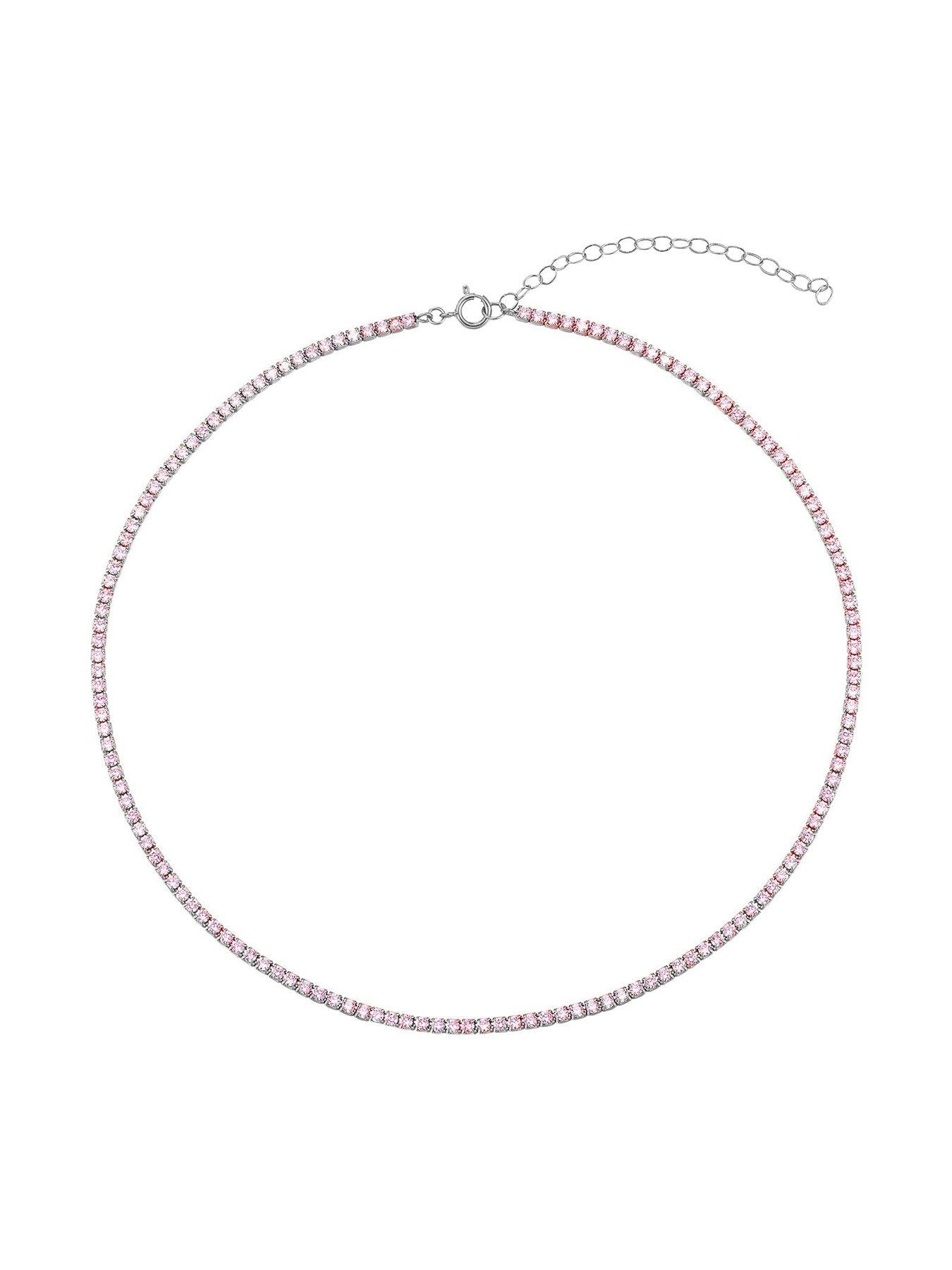 Image 3 of 5 of Seol + Gold Sterling Silver Pink CZ Tennis Choker