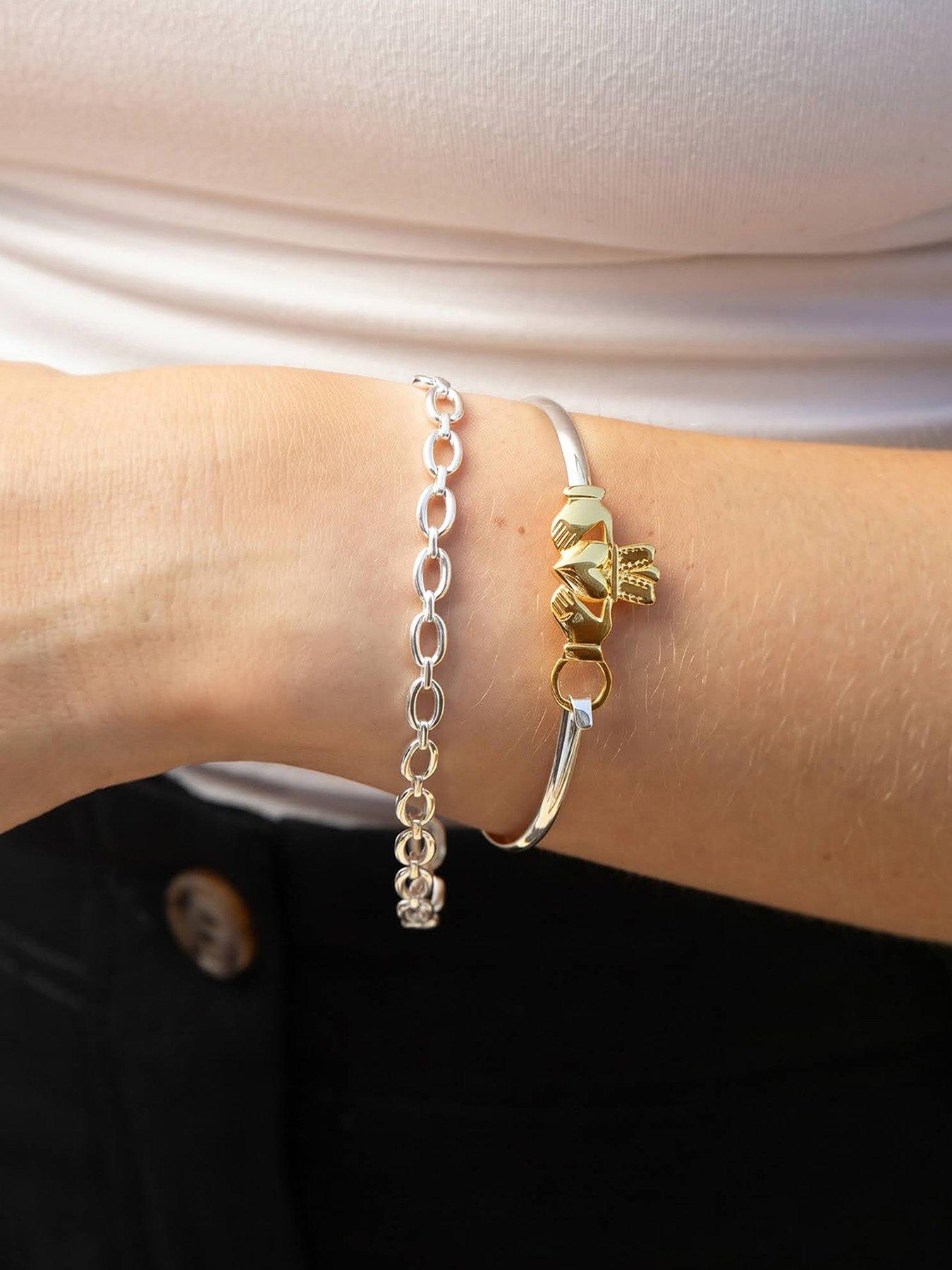 Image 1 of 5 of Seol + Gold Mixed Metal Claddagh Bangle