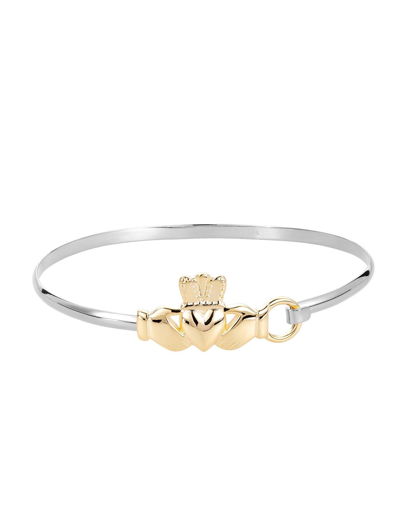 Image 2 of 5 of Seol + Gold Mixed Metal Claddagh Bangle