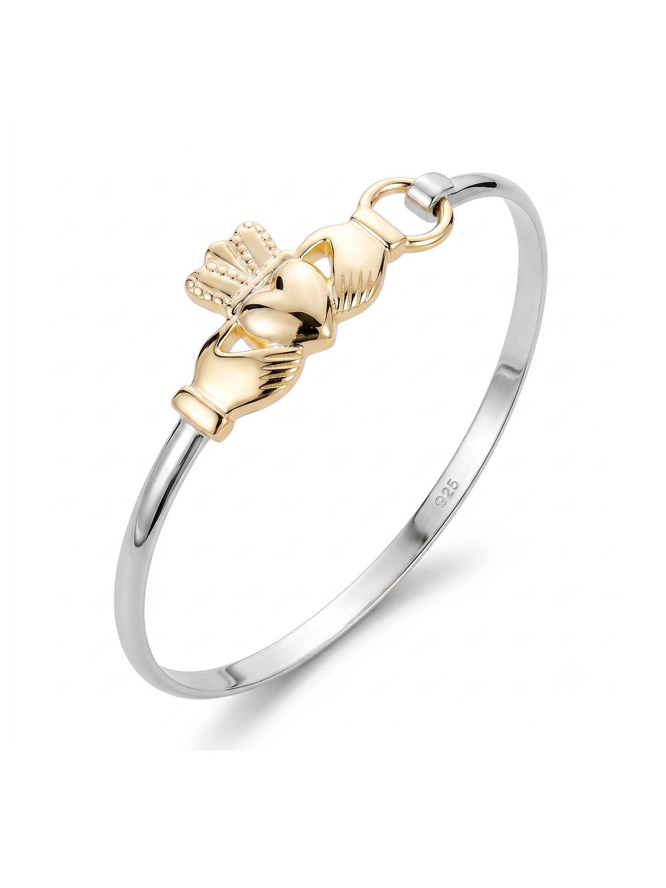 Image 3 of 5 of Seol + Gold Mixed Metal Claddagh Bangle
