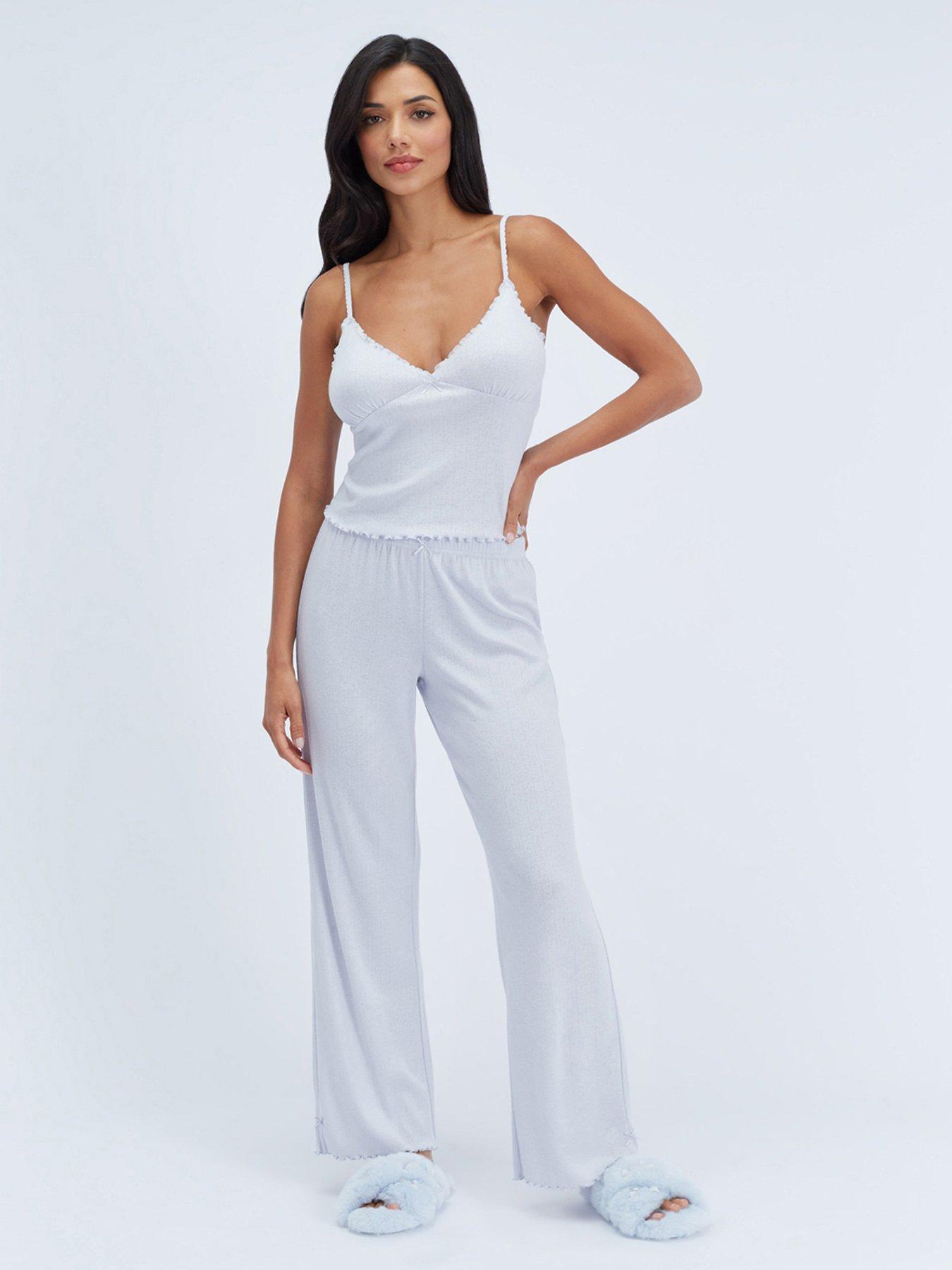 Boux Avenue Boux Avenue Pointelle Frill Cami Pj Set - Ice Blue