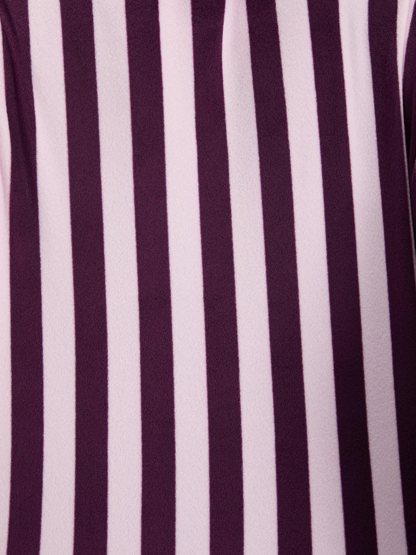Image 6 of 6 of Boux Avenue Stripe Velour Pyjama Set - Purple Mix