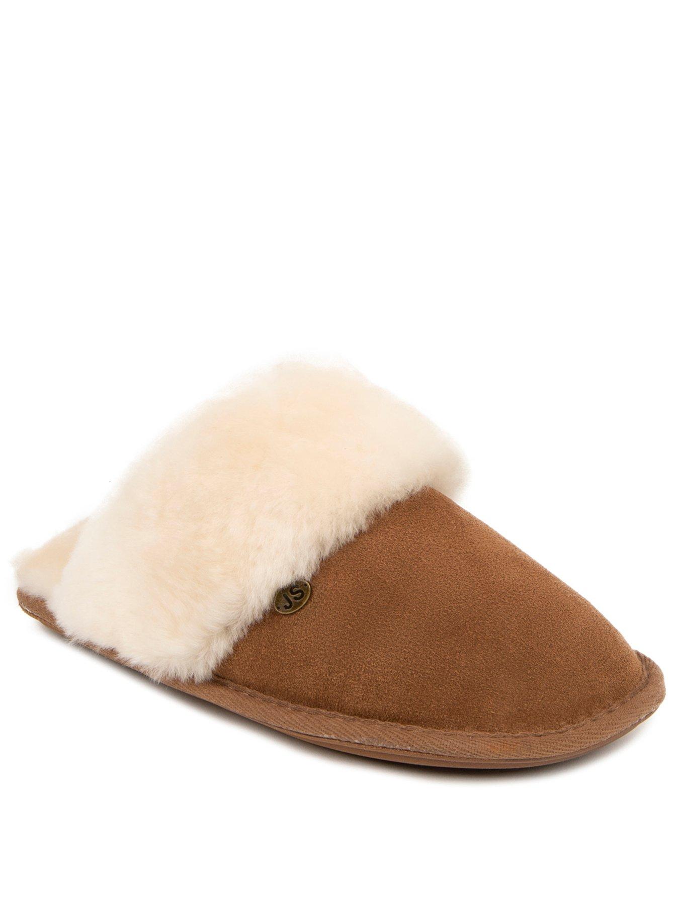 Image 2 of 5 of Just Sheepskin Womens Duchess Sheepskin Lined Slip-On Mule Slippers - Brown