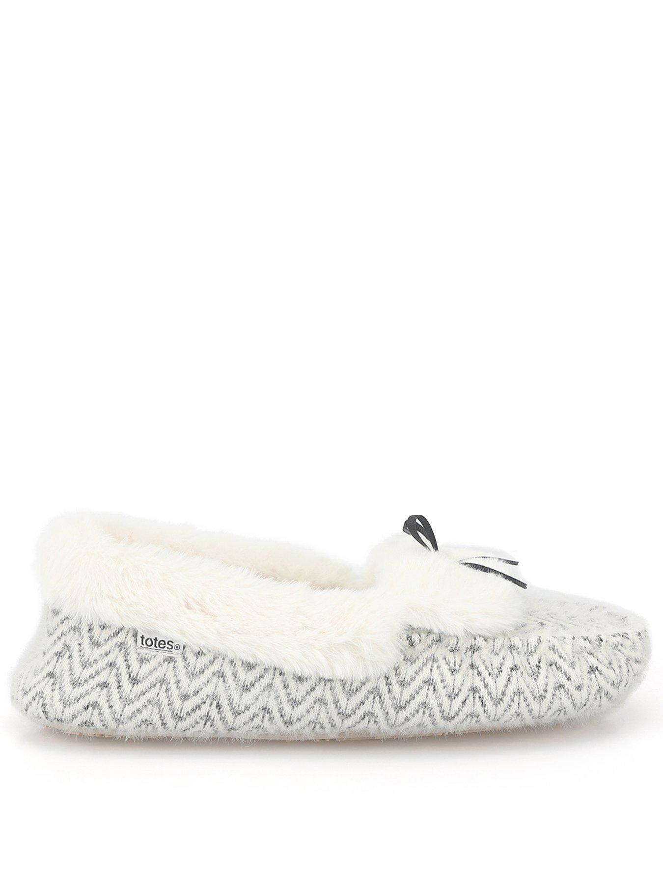 Image 1 of 5 of TOTES Totes Patterned Knit Moccasin Slippers - Cream Multi