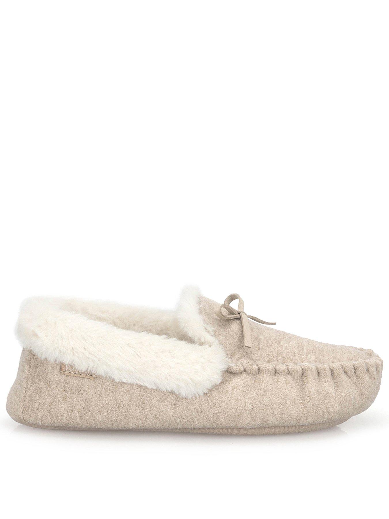 Image 1 of 5 of TOTES Totes Velour Moccasin Slippers - Taupe