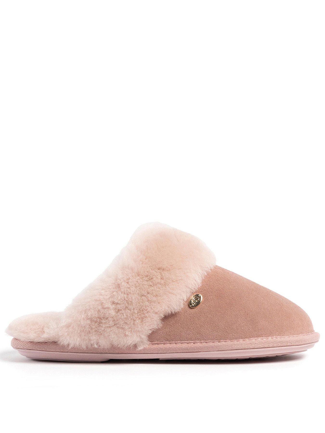 Image 1 of 5 of Just Sheepskin Womens Duchess Sheepskin Lined Mule Slip-On Slippers - Pink