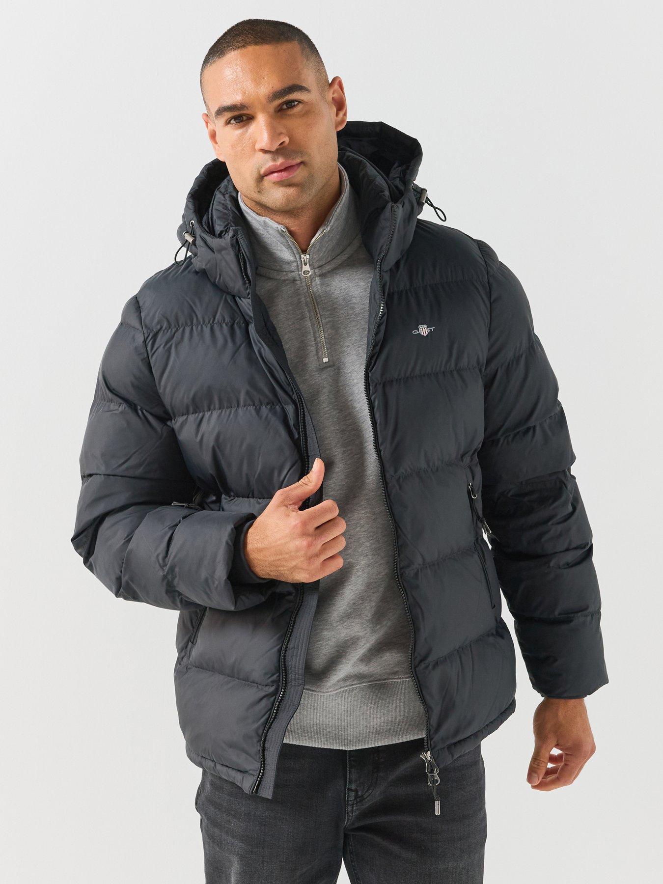 Image 1 of 6 of GANT Mens Active Cloud Padded Hood Zip Jacket - Black