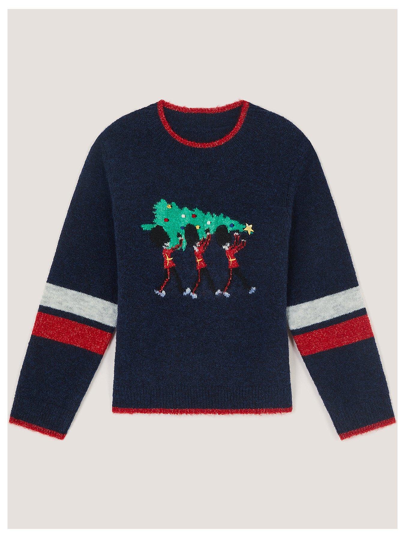 Image 2 of 4 of Monsoon Boys Christmas London Guard Crew Neck Jumper - Navy