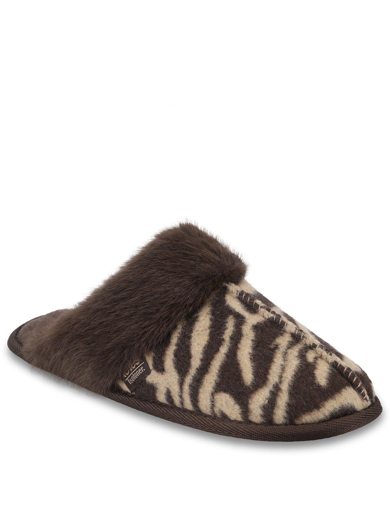 Image 2 of 5 of Totes Isotoner Womens Animal Print Mule Slippers - Brown