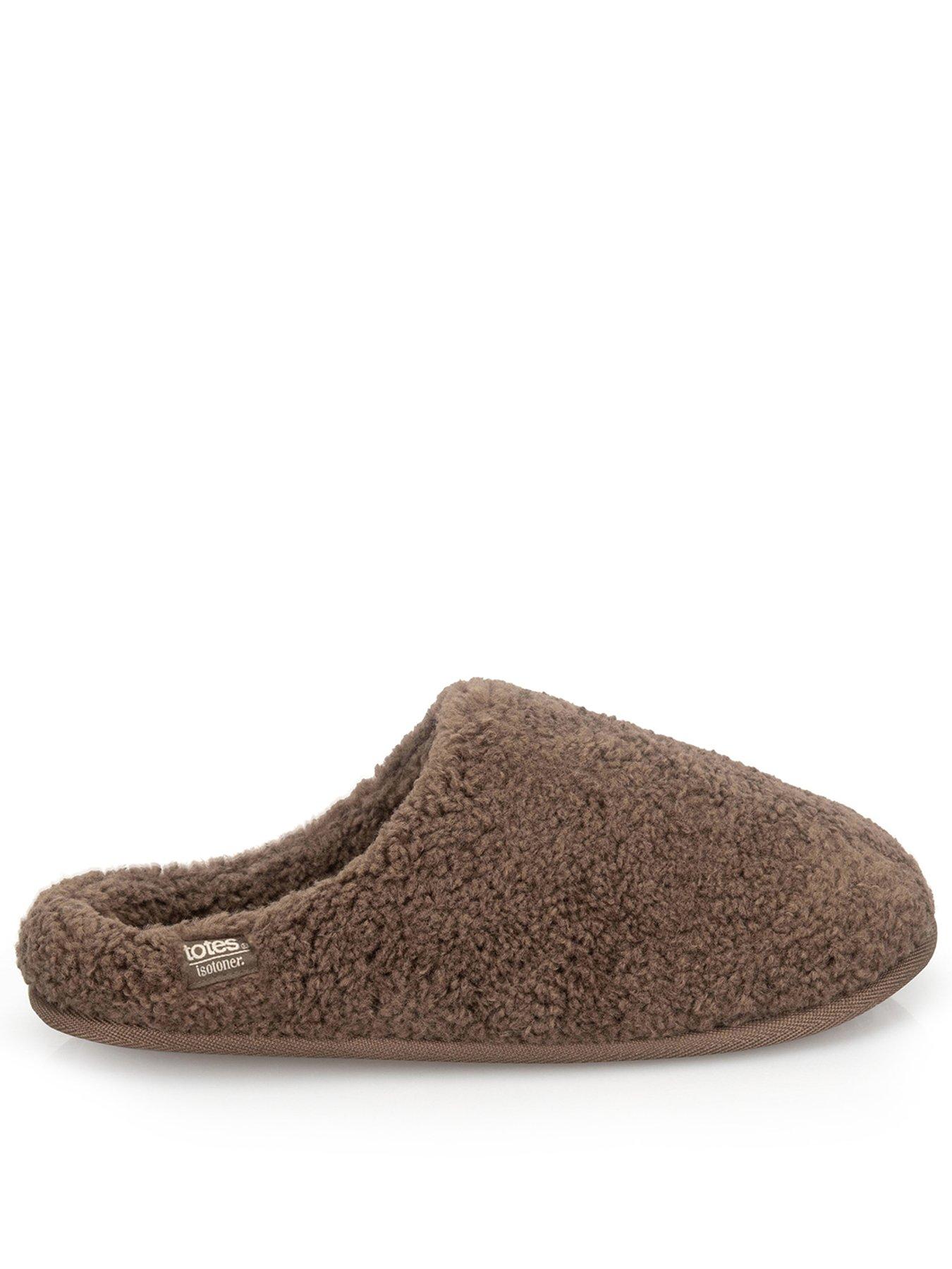 Image 1 of 5 of Totes Isotoner Womens Borg Swept Back Mule Slippers - Brown