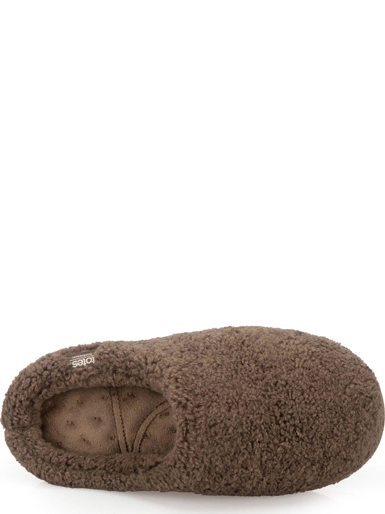Image 3 of 5 of Totes Isotoner Womens Borg Swept Back Mule Slippers - Brown