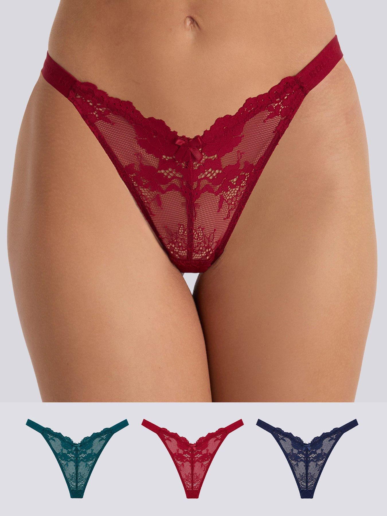 Boux Avenue Boux Avenue Fran High Leg Thong 3pk - Red Mix
