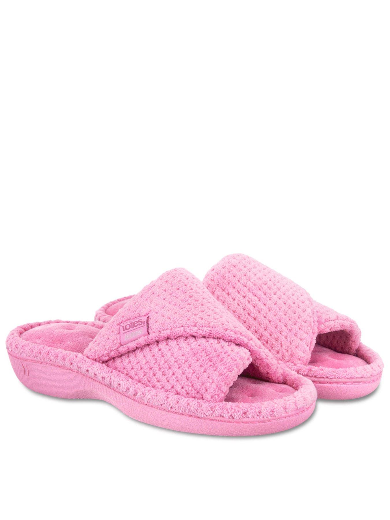 Image 1 of 4 of Totes Isotoner Womens Popcorn Turnover Open Toe Slippers - Pink
