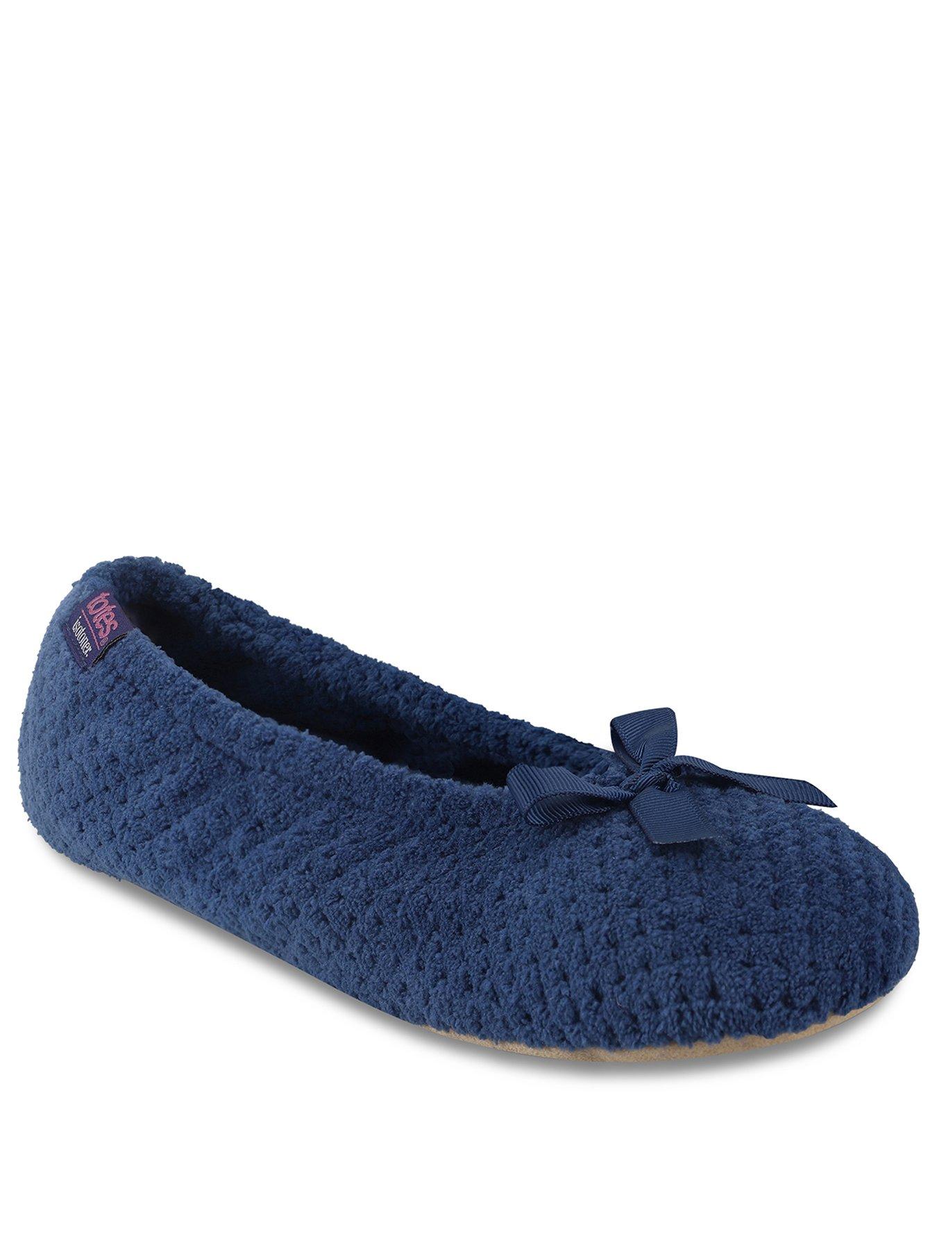 Image 2 of 5 of Totes Isotoner Womens Popcorn Bow Ballerina Slippers - Dark Blue