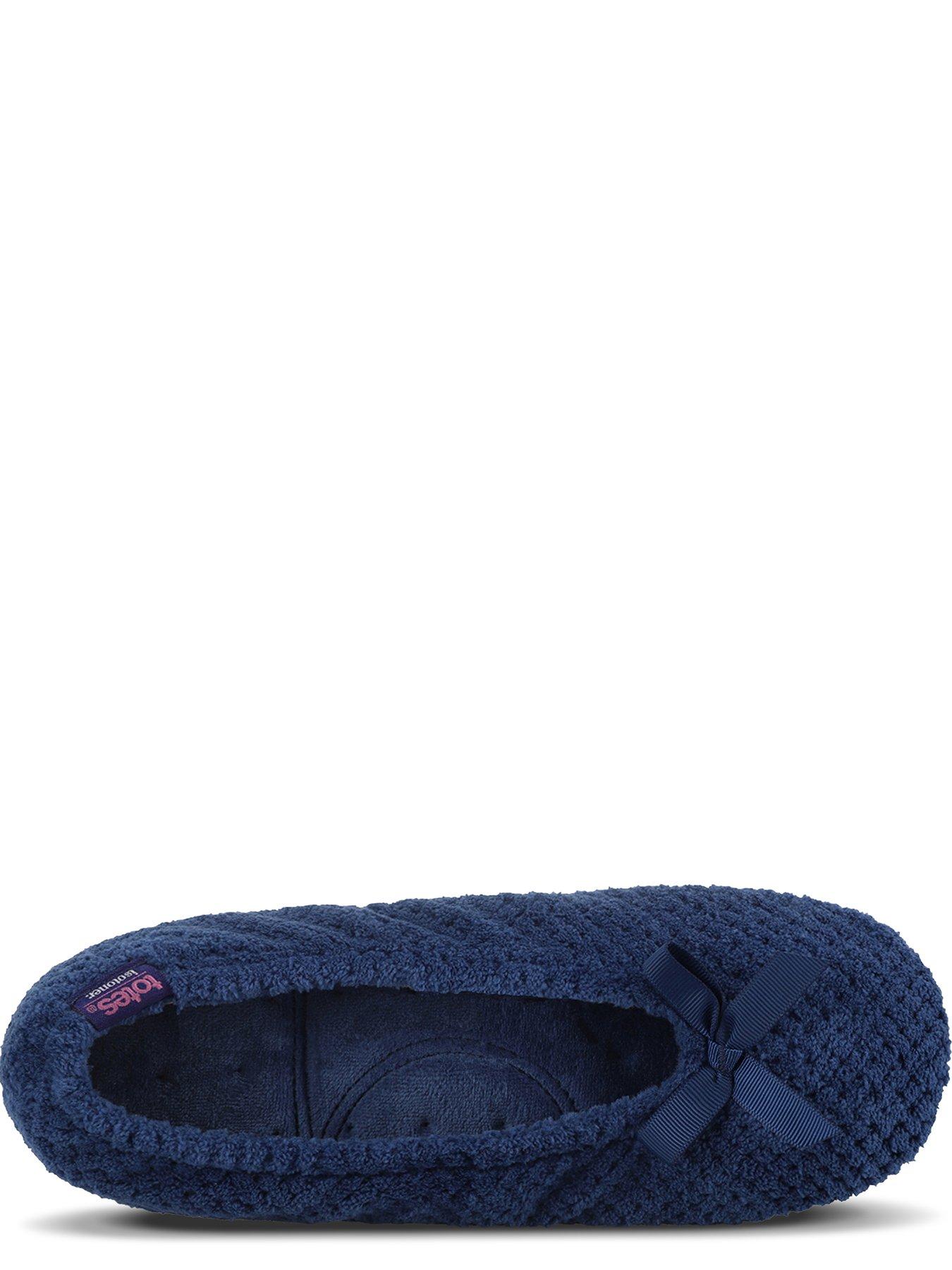 Image 3 of 5 of Totes Isotoner Womens Popcorn Bow Ballerina Slippers - Dark Blue
