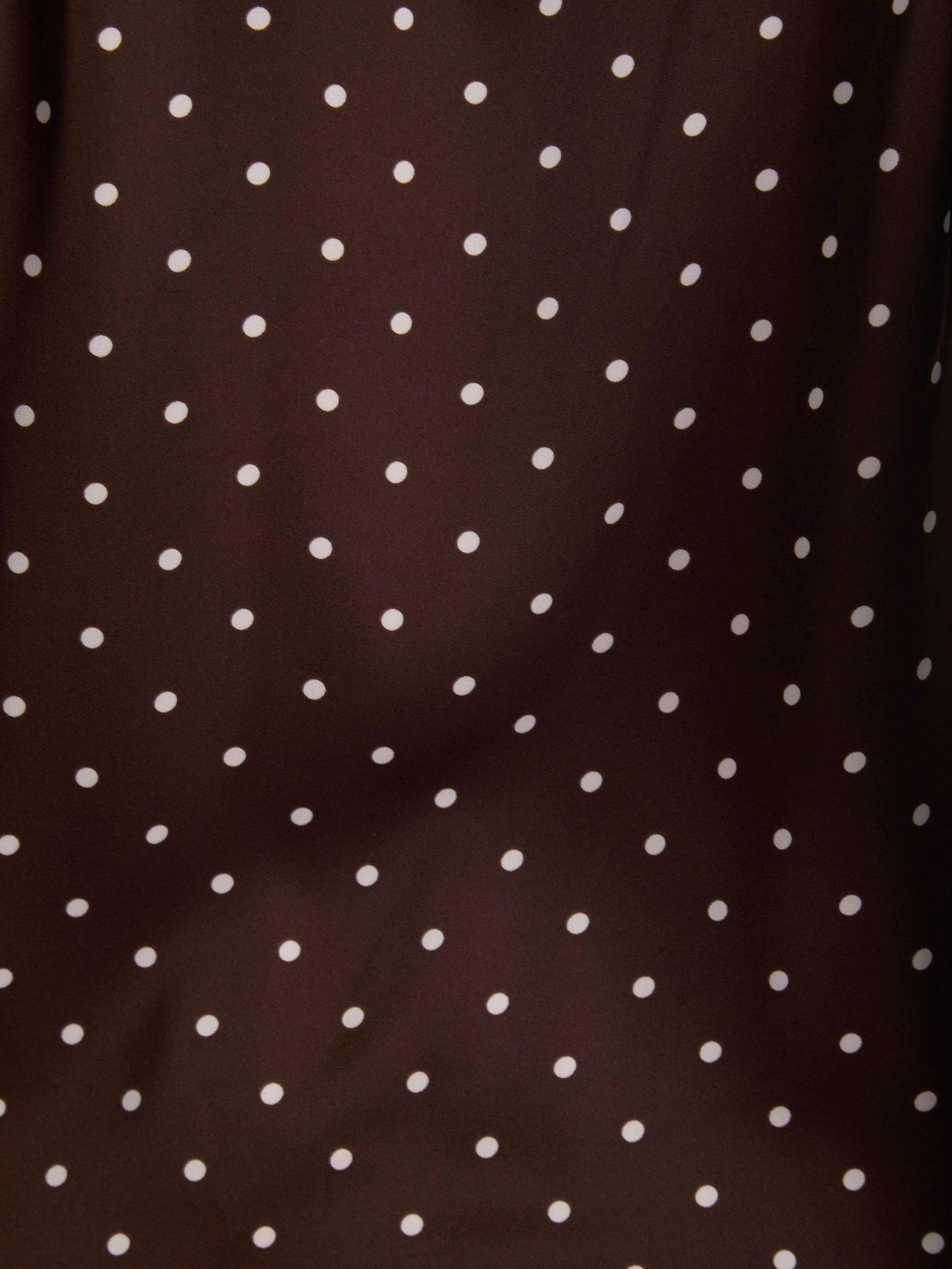 Image 5 of 5 of Boux Avenue Spot Satin Pyjama Set - Chocolate
