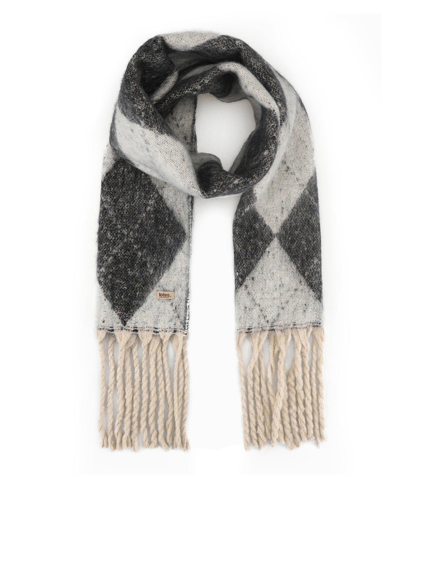 Image 1 of 5 of TOTES Totes Womens Chunky Brushed Argyle Scarf - Grey