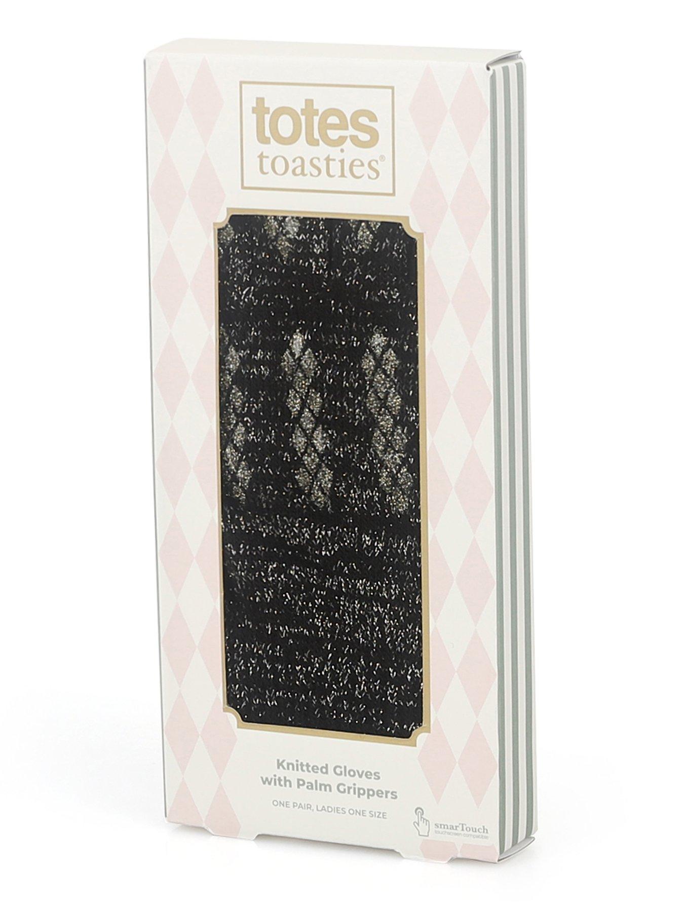 Image 5 of 5 of TOTES Womens Sparkle Knitted Gloves With Palm Grippers And Smartouch - Black Sparkle