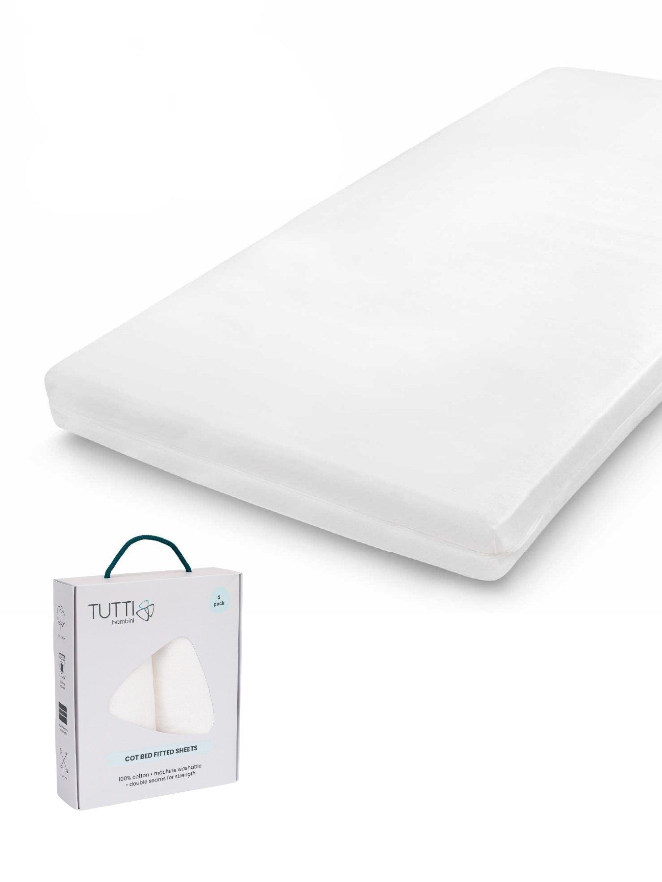 Image 1 of 5 of Tutti Bambini Deluxe Fibre Cot Bed Mattress (140 x 70cm) with essentials 2pk fitted sheets
