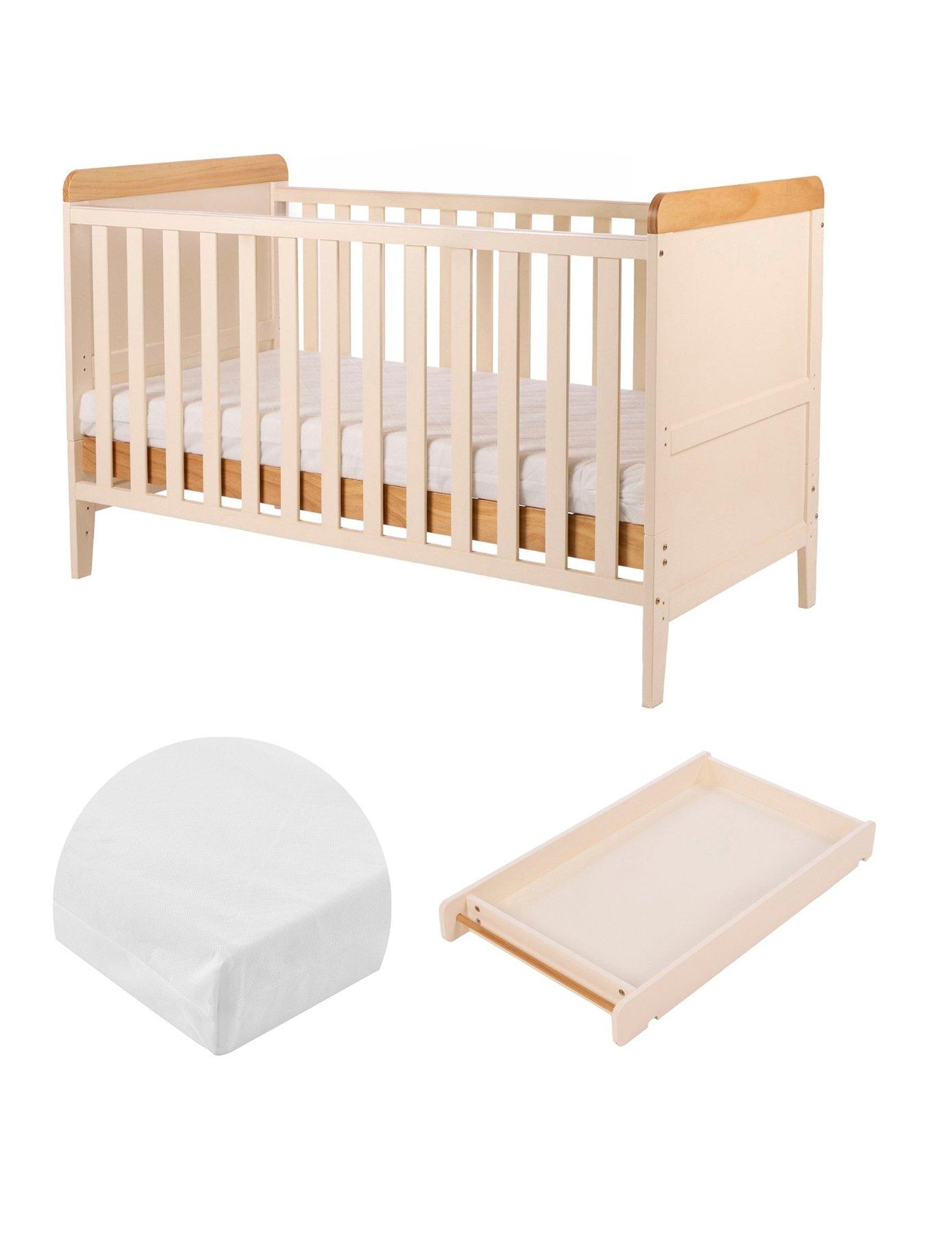 Image 2 of 6 of Tutti Bambini Rio Cot Bed with Cot Top Changer & Mattress - Cashmere/Honey Oak