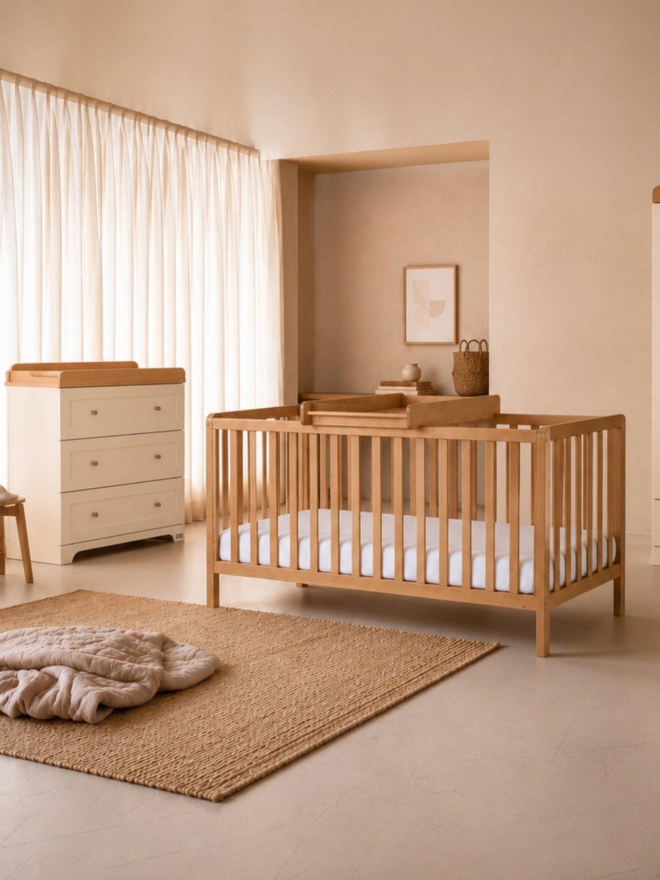 Tutti Bambini Oak Malmo Cot Bed with Rio Furniture 2 piece Set Cashmere/Honey Oak