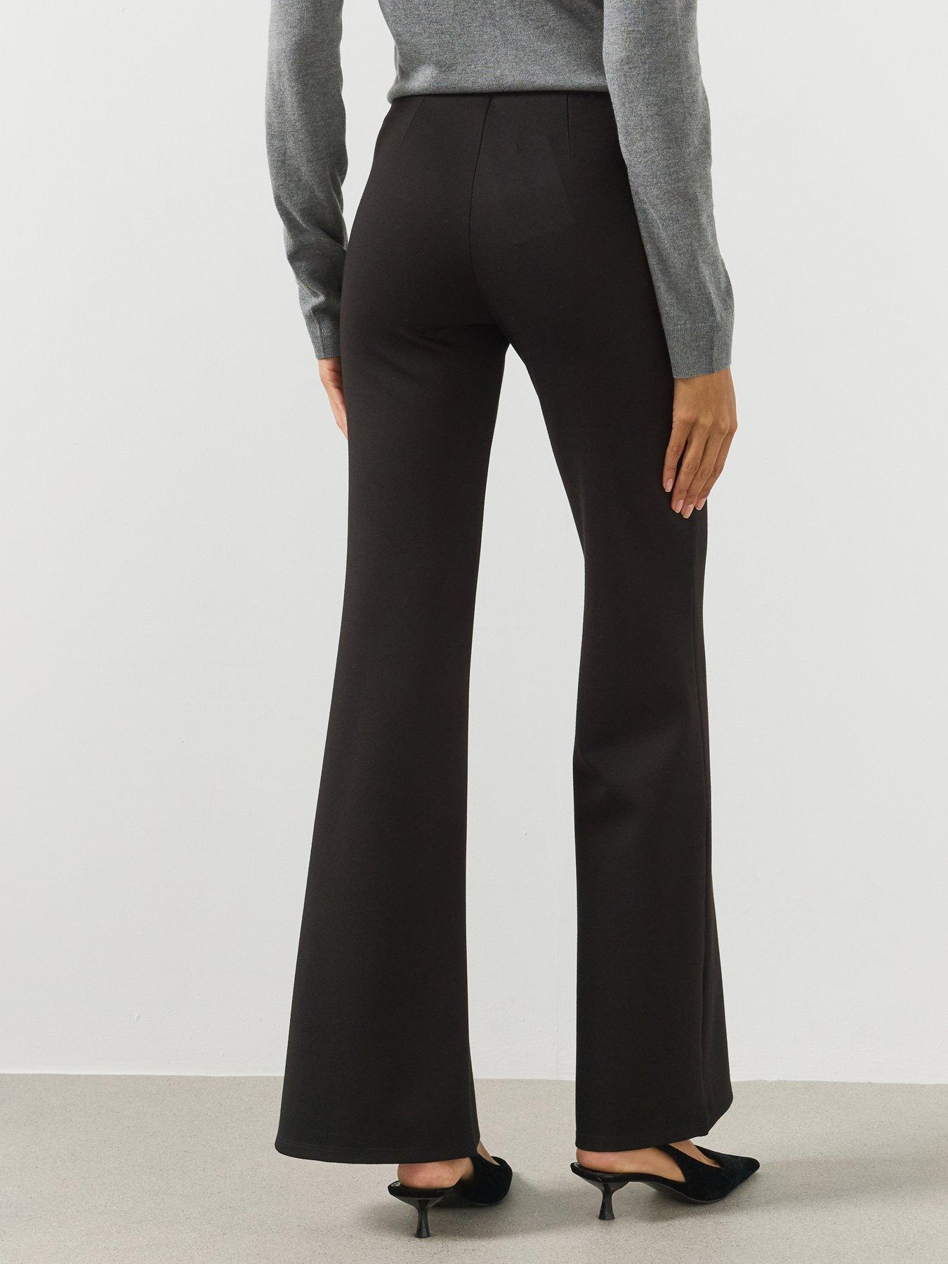 Image 2 of 6 of Mango Straight Seam Flared Leggings - Black