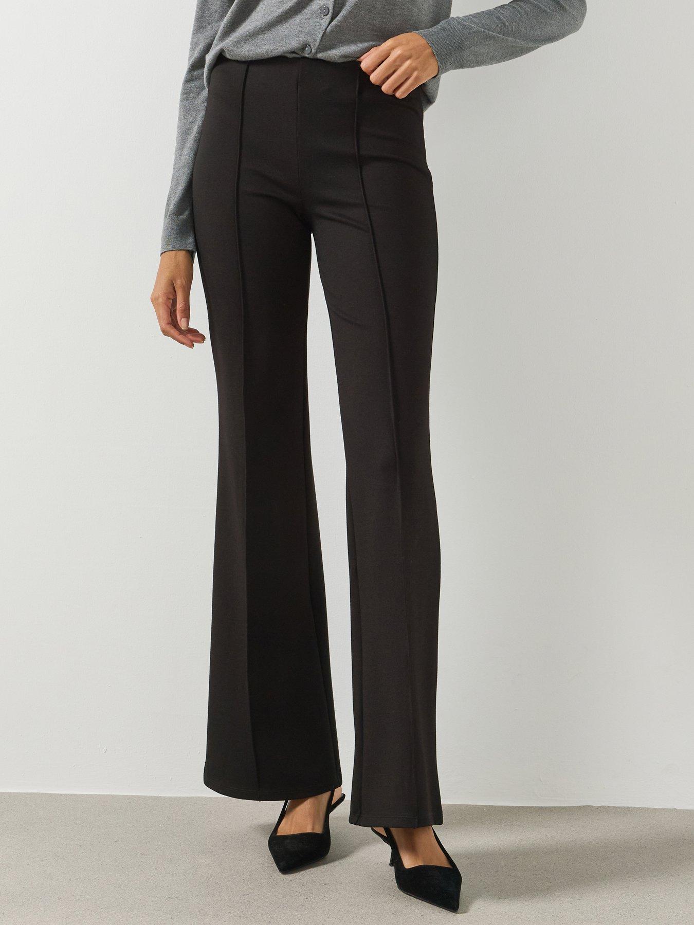Image 3 of 6 of Mango Straight Seam Flared Leggings - Black