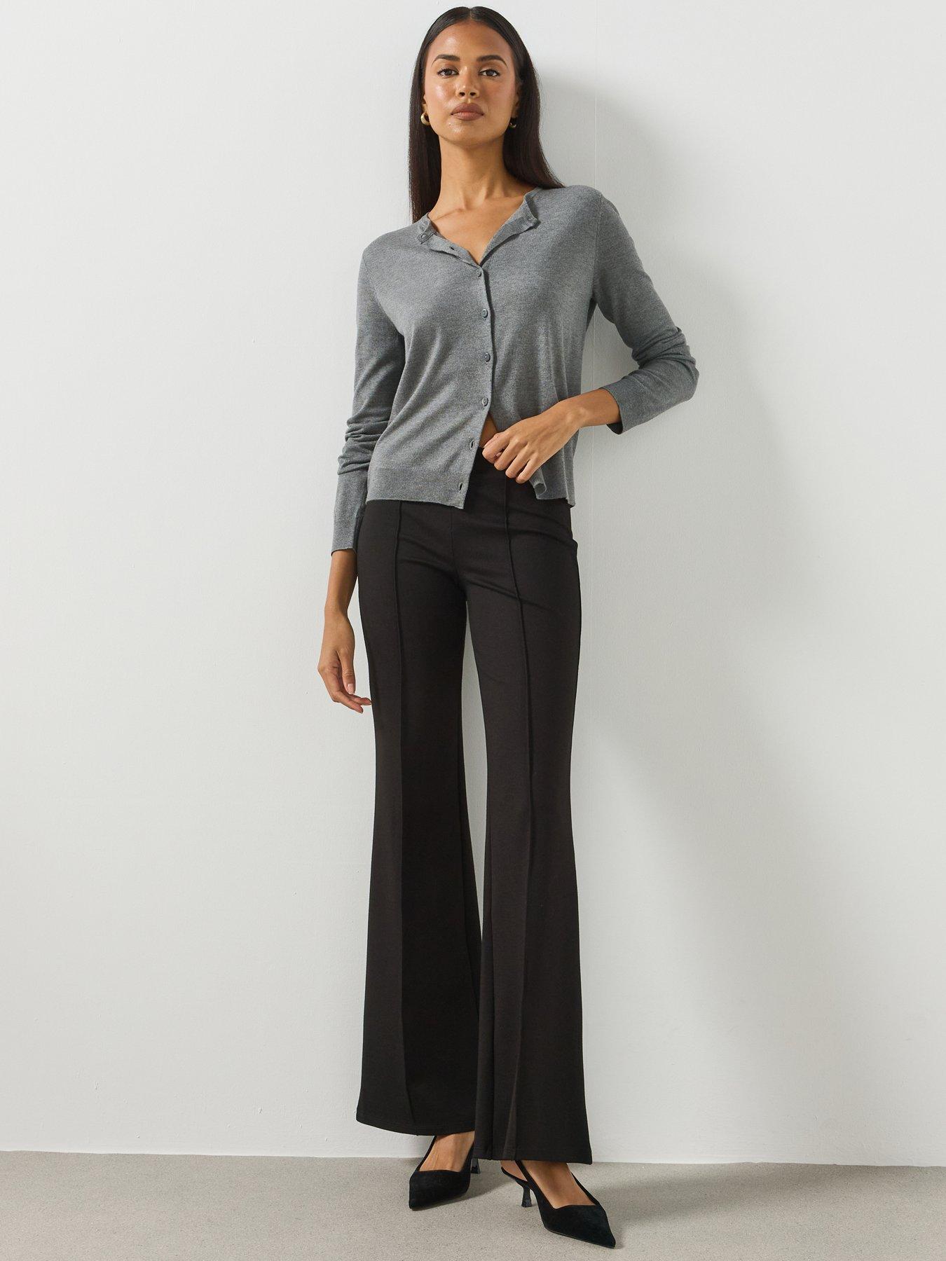 Image 5 of 6 of Mango Straight Seam Flared Leggings - Black
