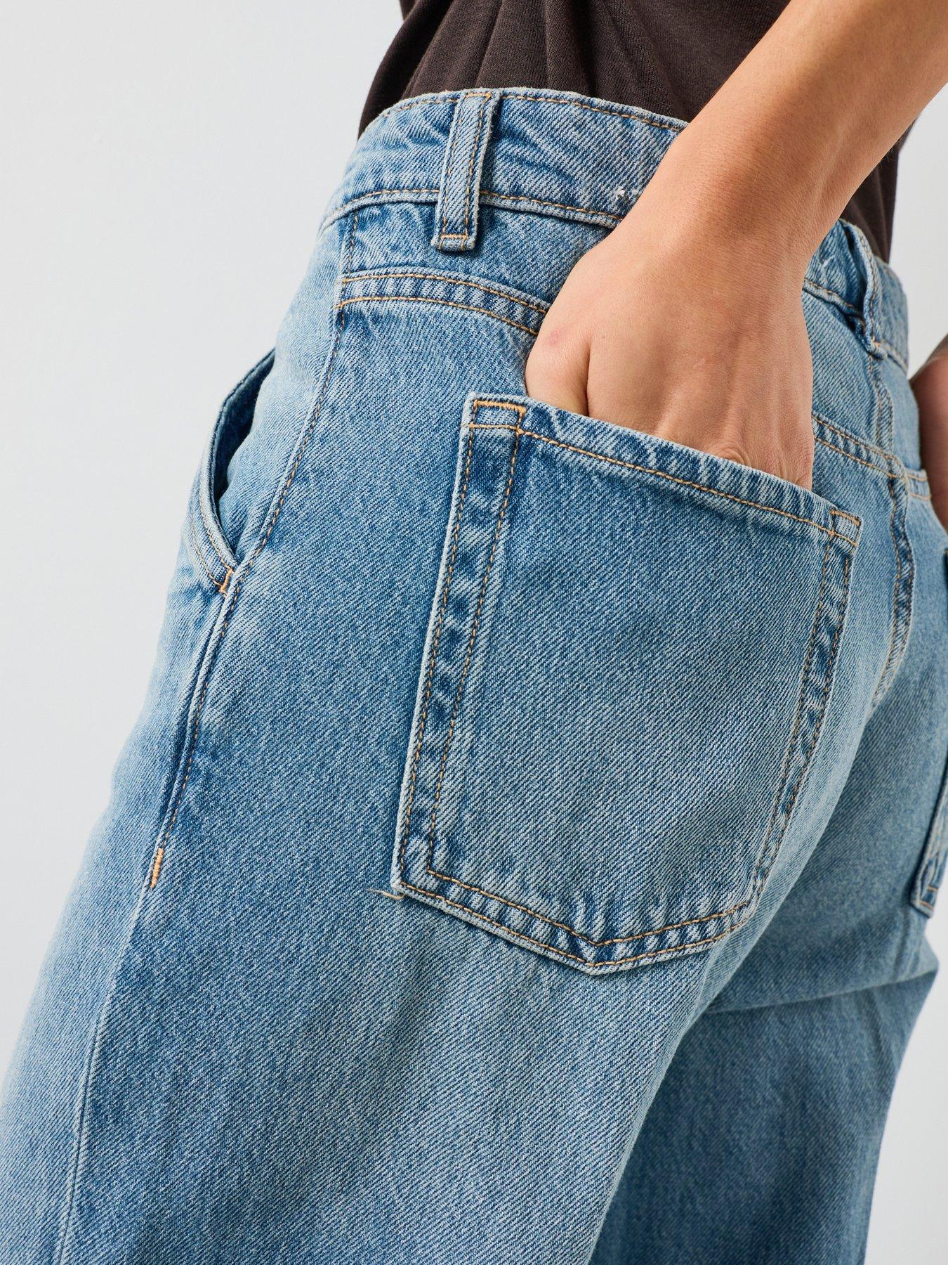 Image 4 of 5 of Mango Womens High Rise Straight Leg Jeans - Blue