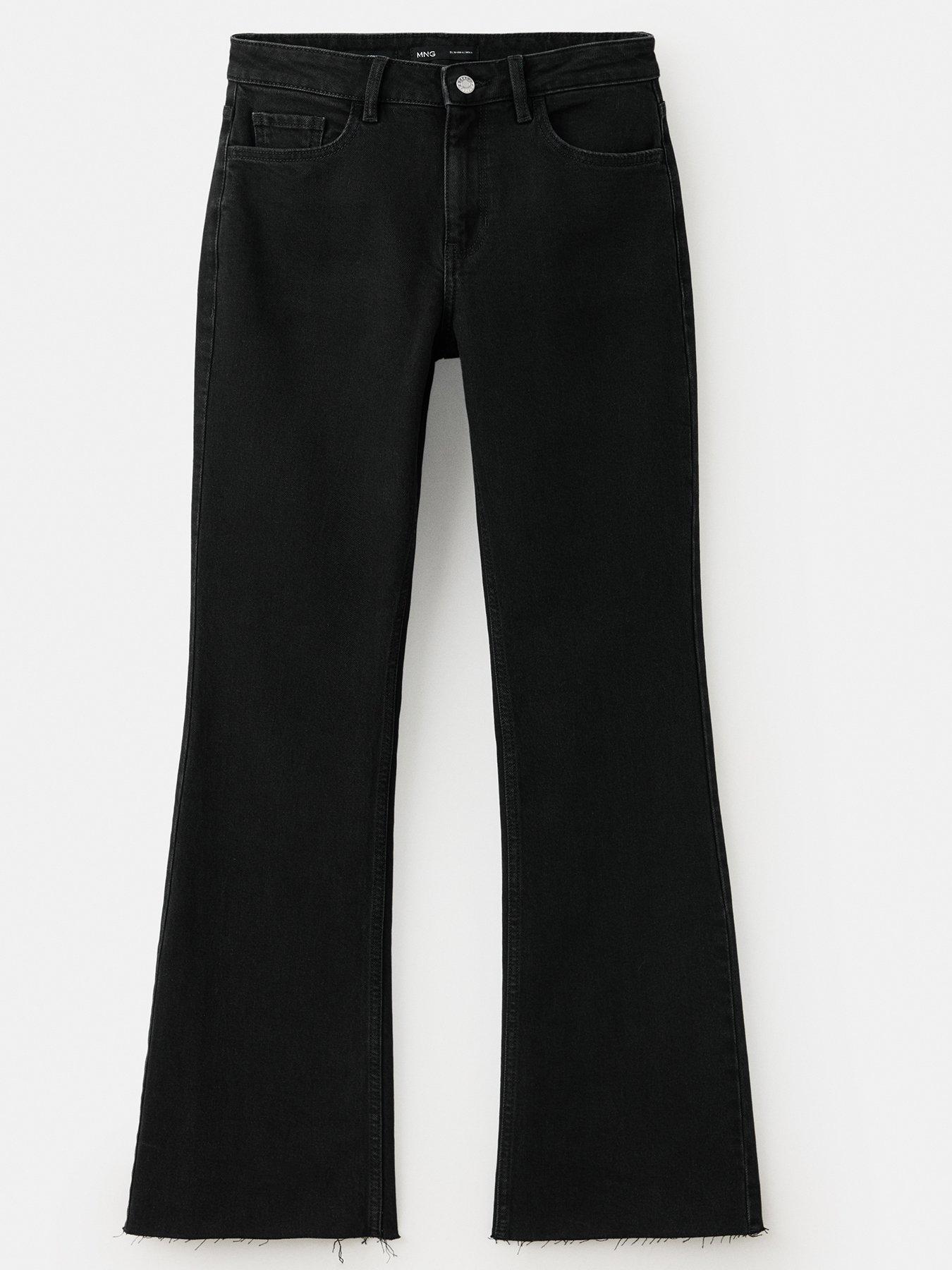 Image 4 of 5 of Mango Womens High-Waist Flared Jeans - Black
