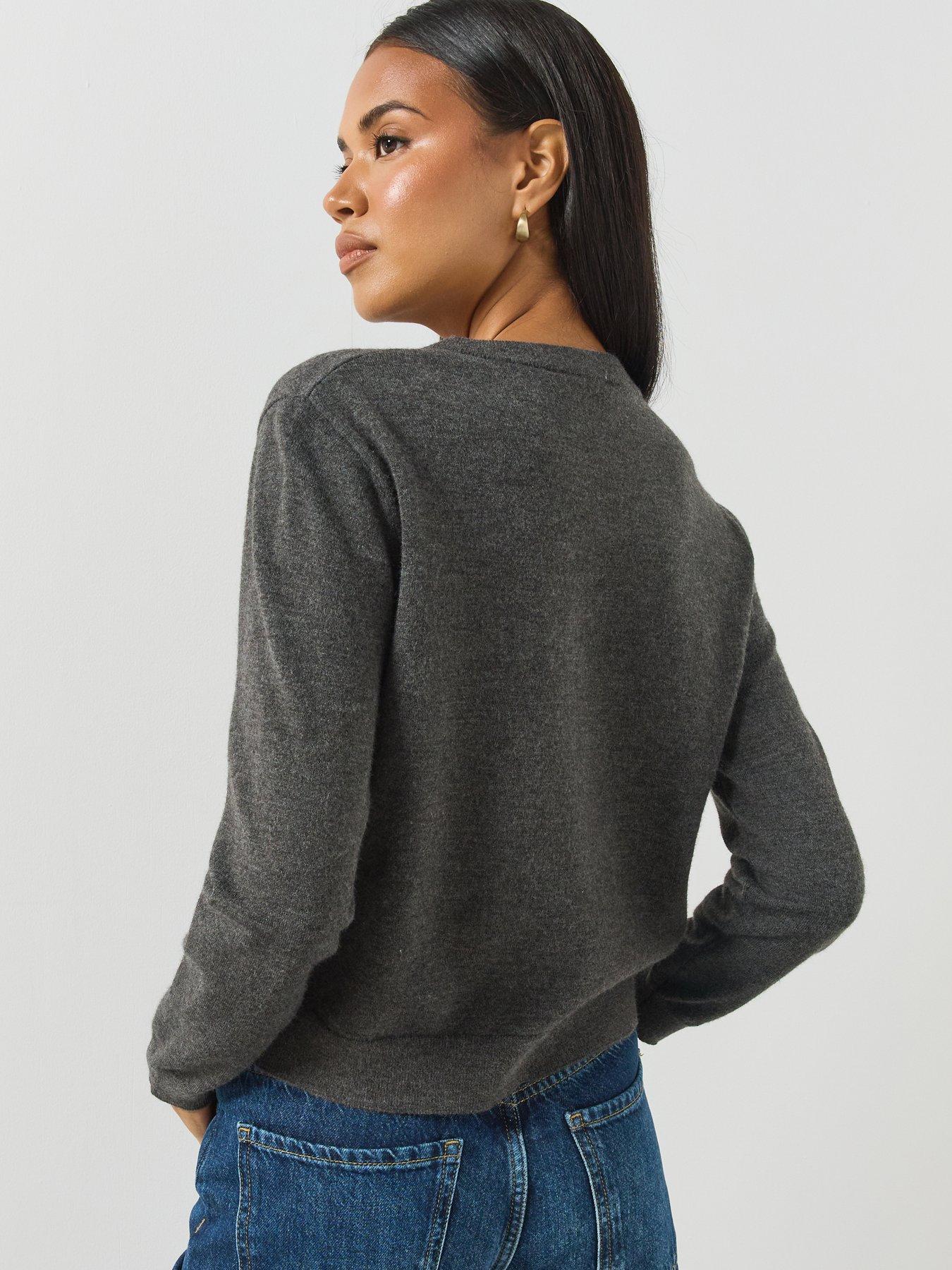Image 2 of 6 of Mango Argyle Pattern Button-Front Cardigan - Grey