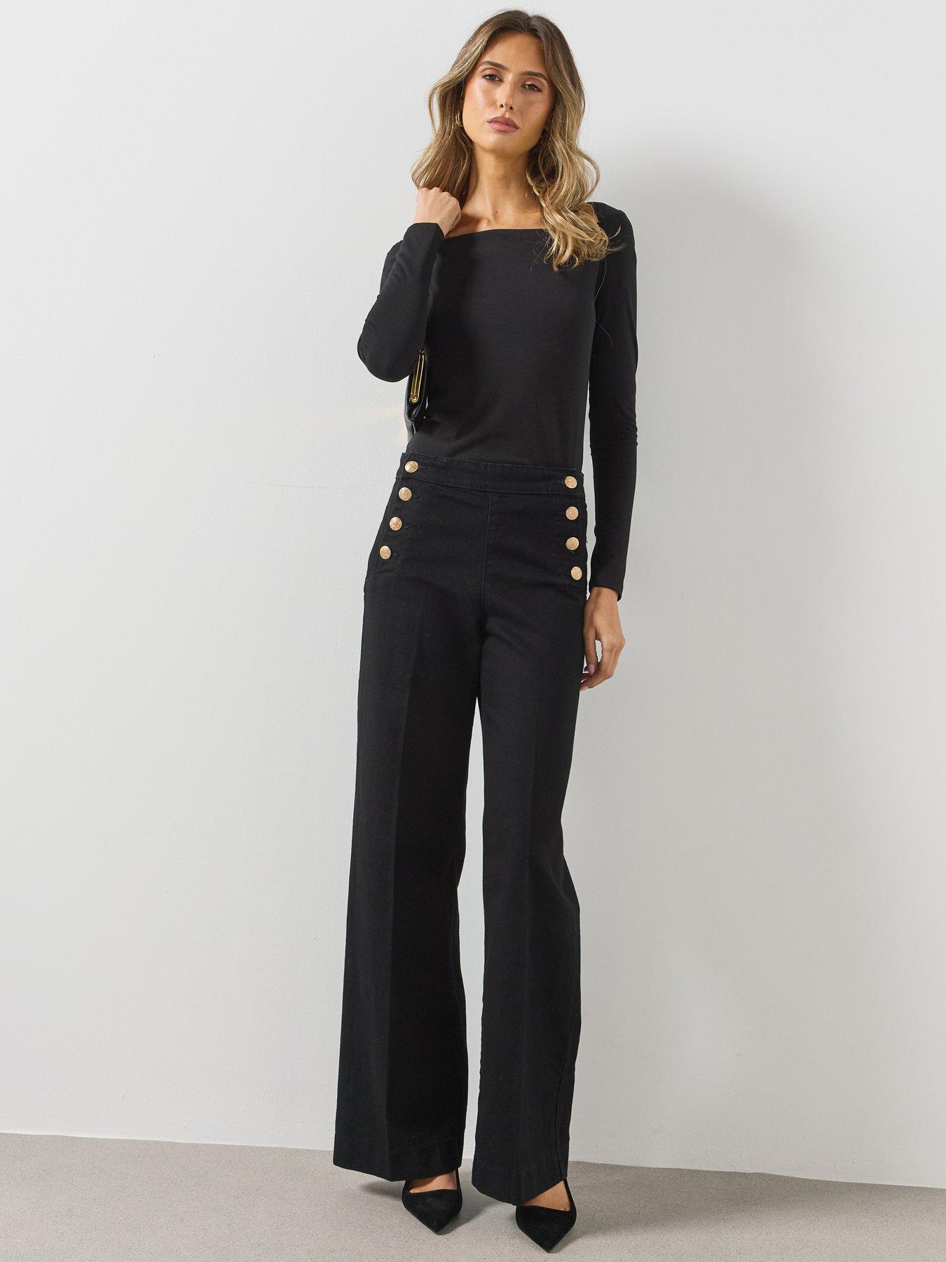 Image 3 of 5 of Mango Womens Bardot Long Sleeve Fitted Top - Black