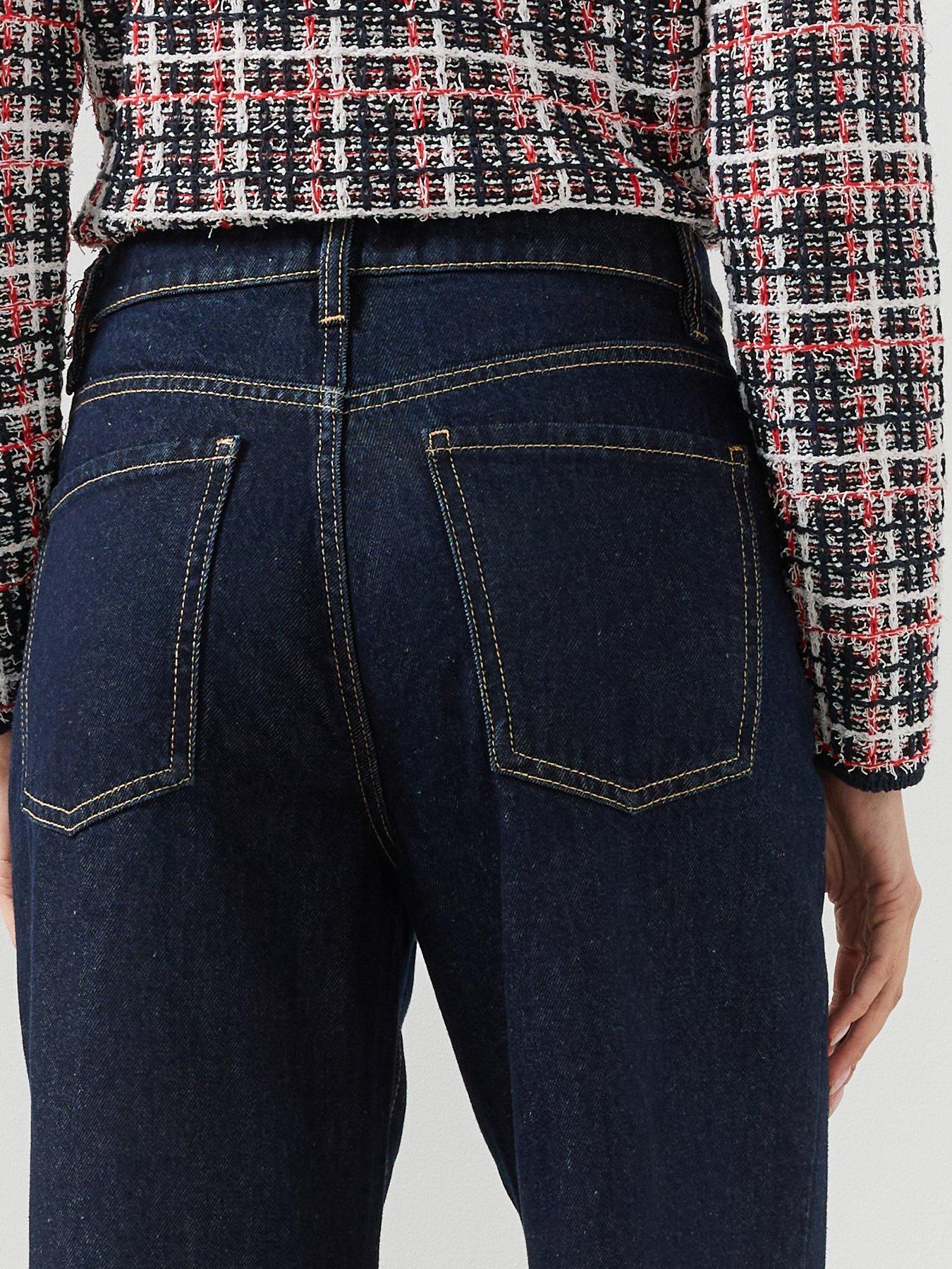 Image 4 of 5 of Mango Womens High Waist Straight Leg Jeans - Blue
