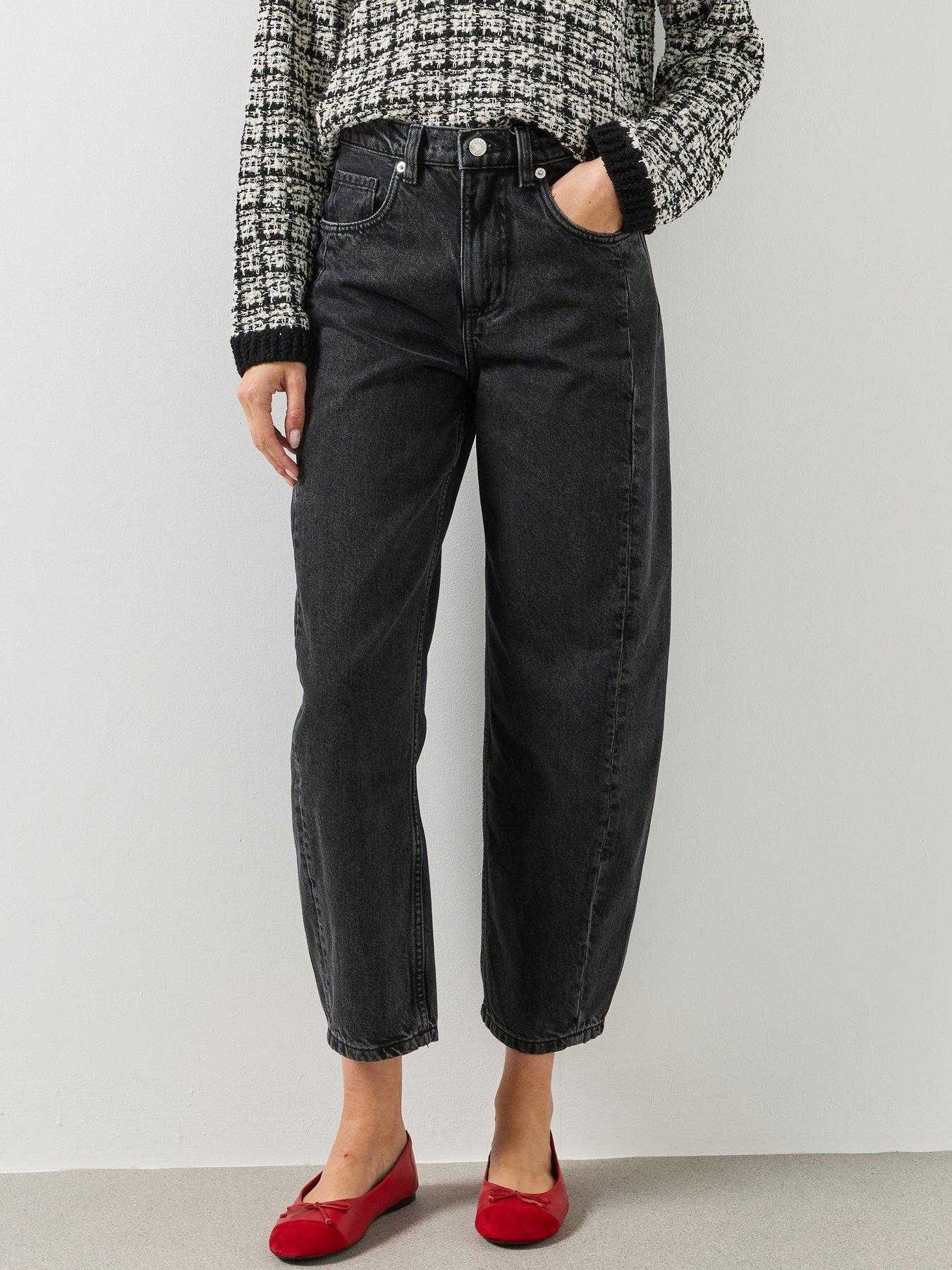 Image 1 of 5 of Mango Womens High Rise Balloon Leg Jeans - Grey