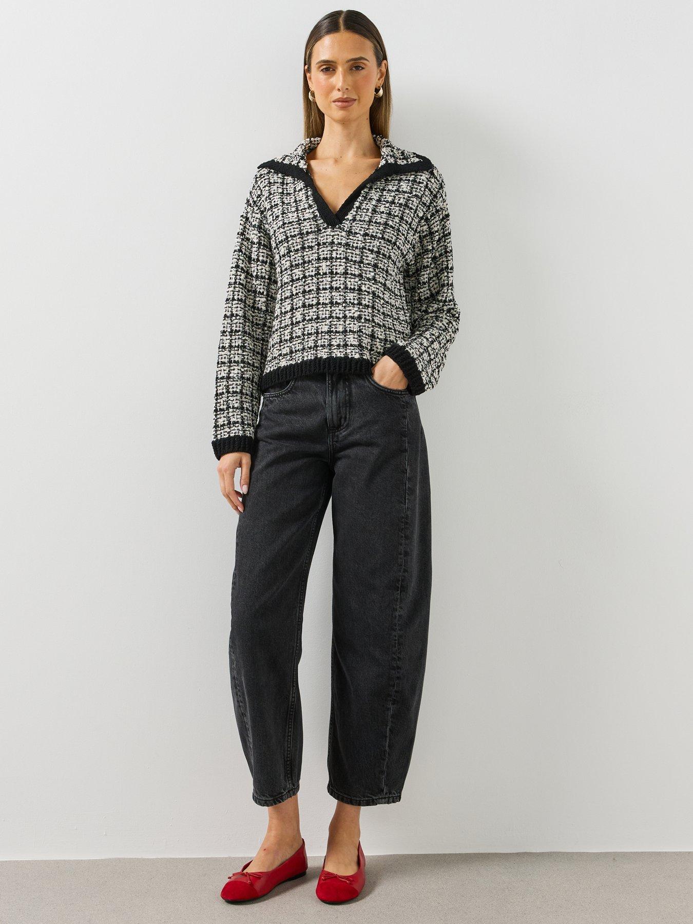 Image 3 of 5 of Mango Womens High Rise Balloon Leg Jeans - Grey