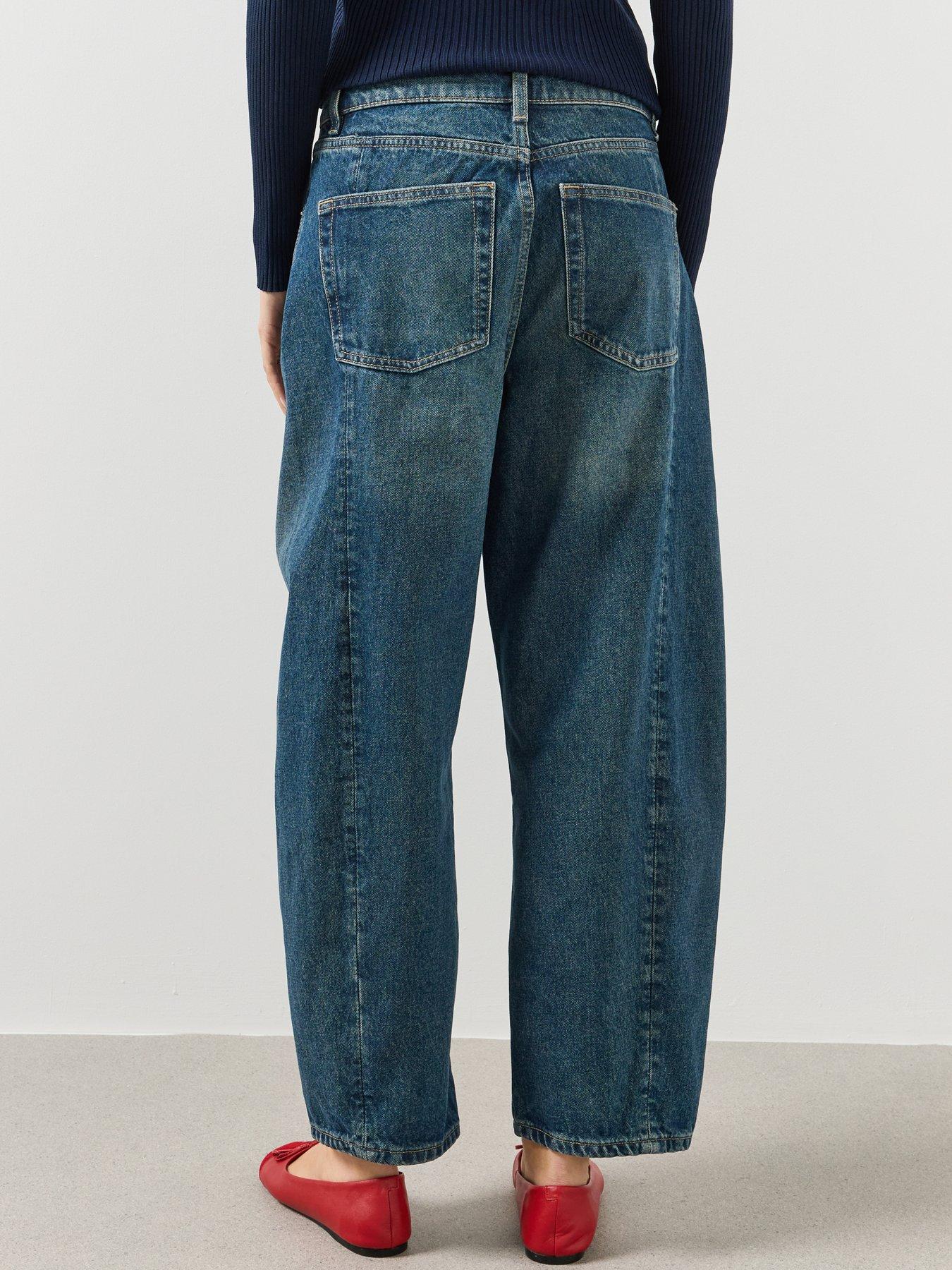 Image 2 of 5 of Mango Womens High-Rise Balloon Leg Jeans - Blue