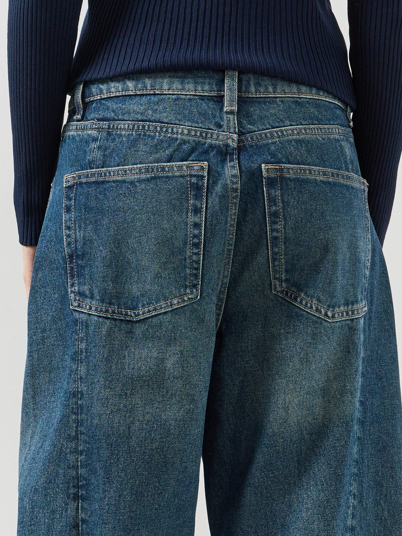 Image 4 of 5 of Mango Womens High-Rise Balloon Leg Jeans - Blue