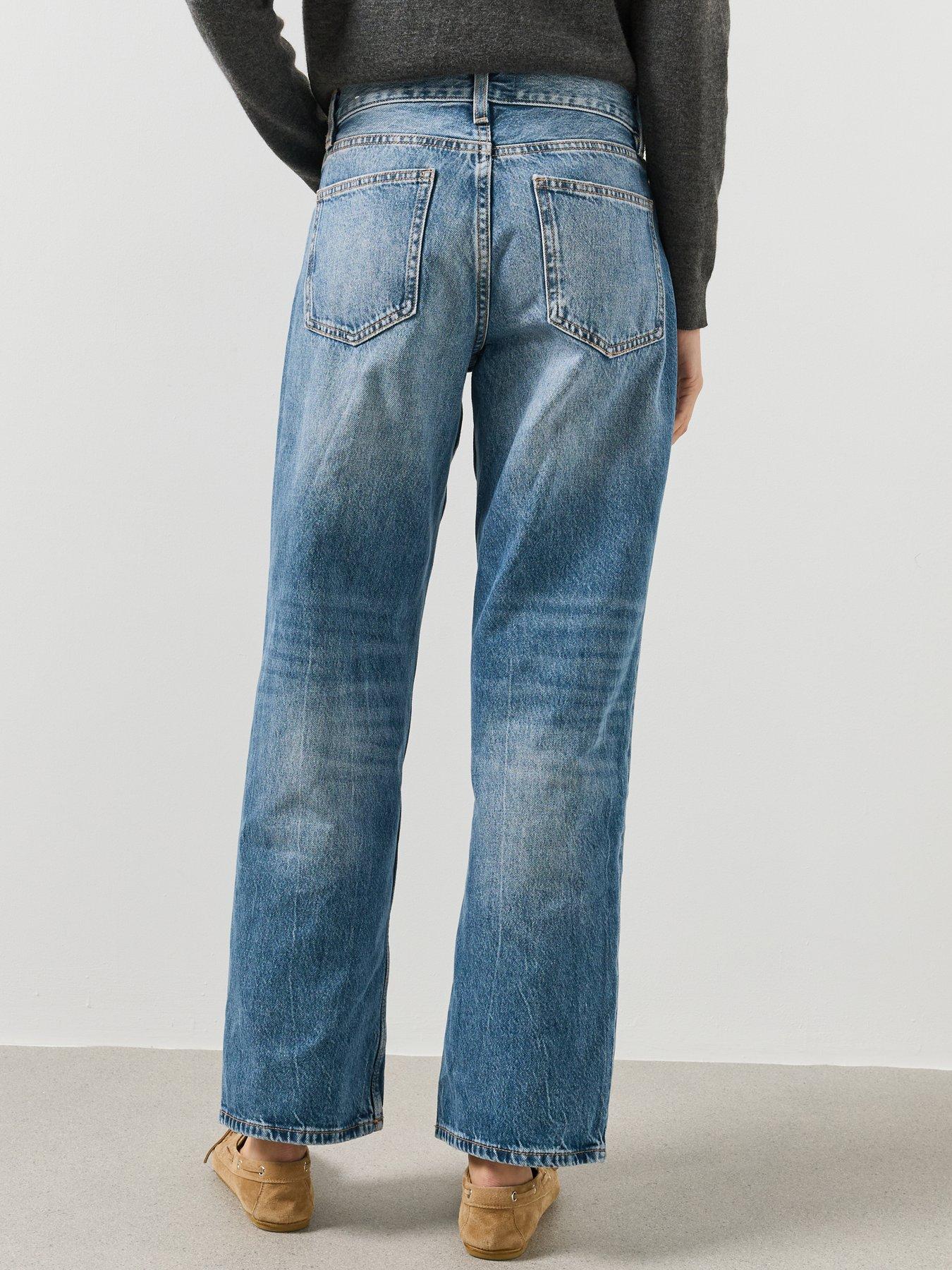 Image 2 of 5 of Mango Womens High Rise Straight Leg Jeans - Blue