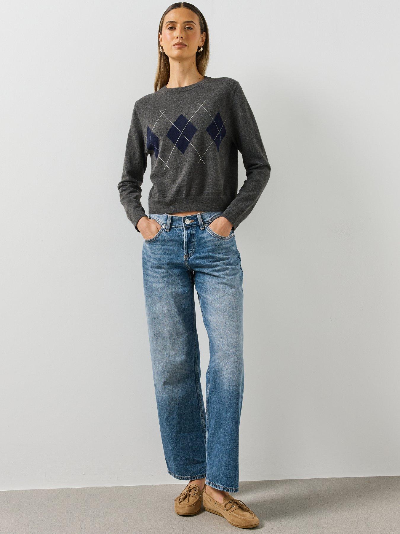 Image 3 of 5 of Mango Womens High Rise Straight Leg Jeans - Blue