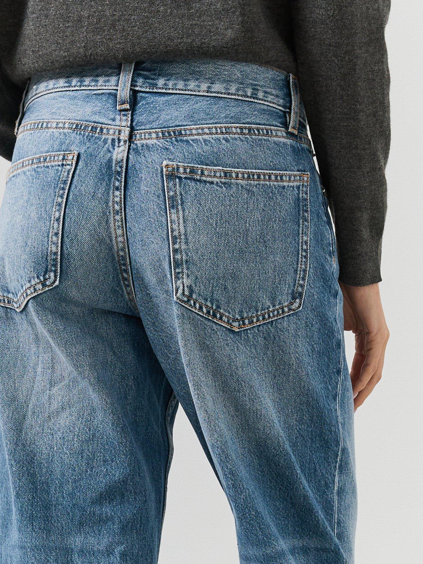 Image 4 of 5 of Mango Womens High Rise Straight Leg Jeans - Blue