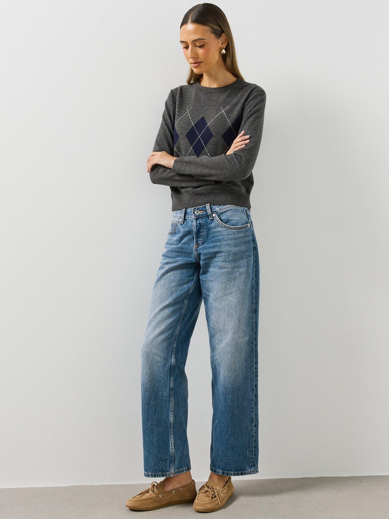 Image 5 of 5 of Mango Womens High Rise Straight Leg Jeans - Blue