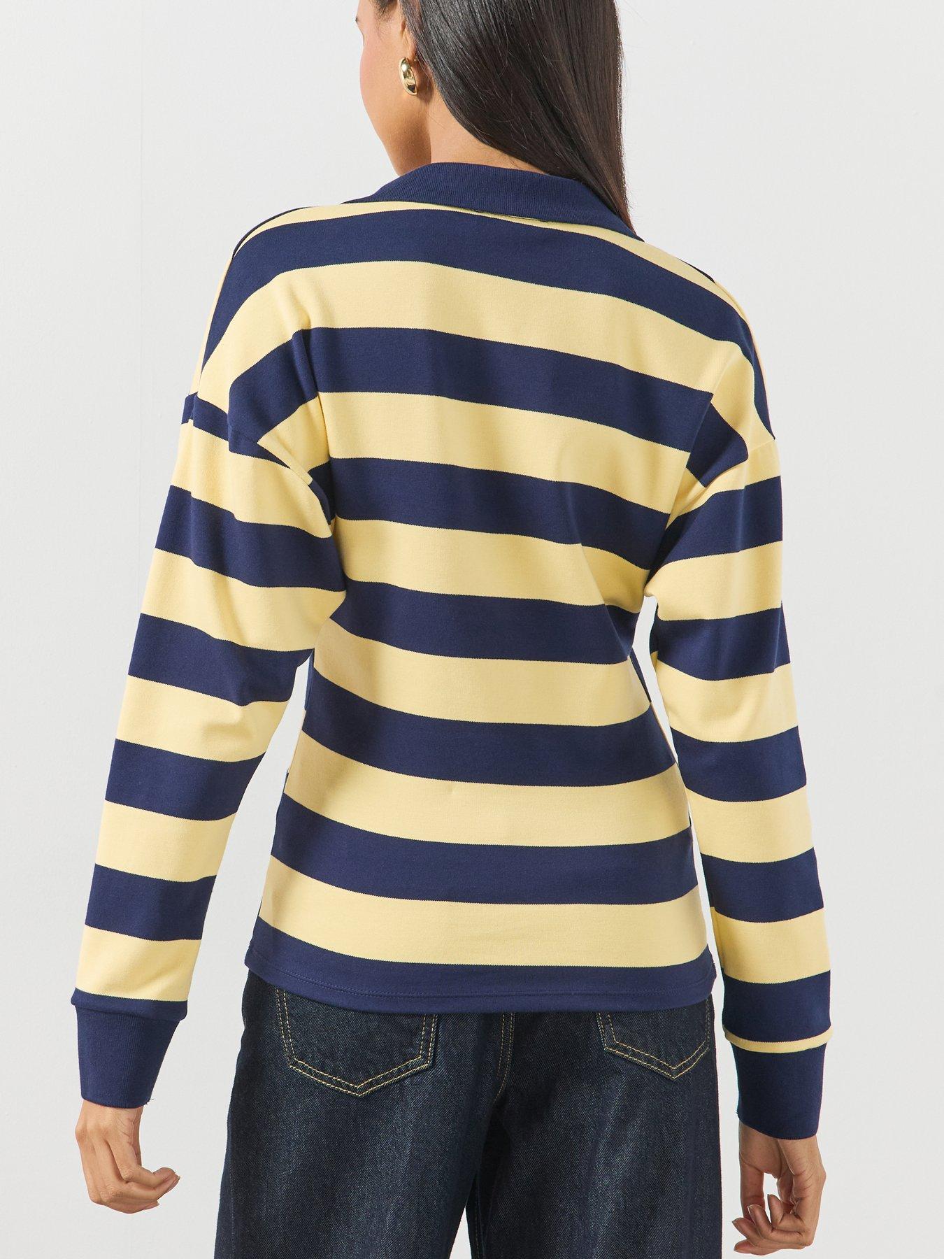 Image 6 of 6 of Mango Striped Polo Neck Sweater - Yellow