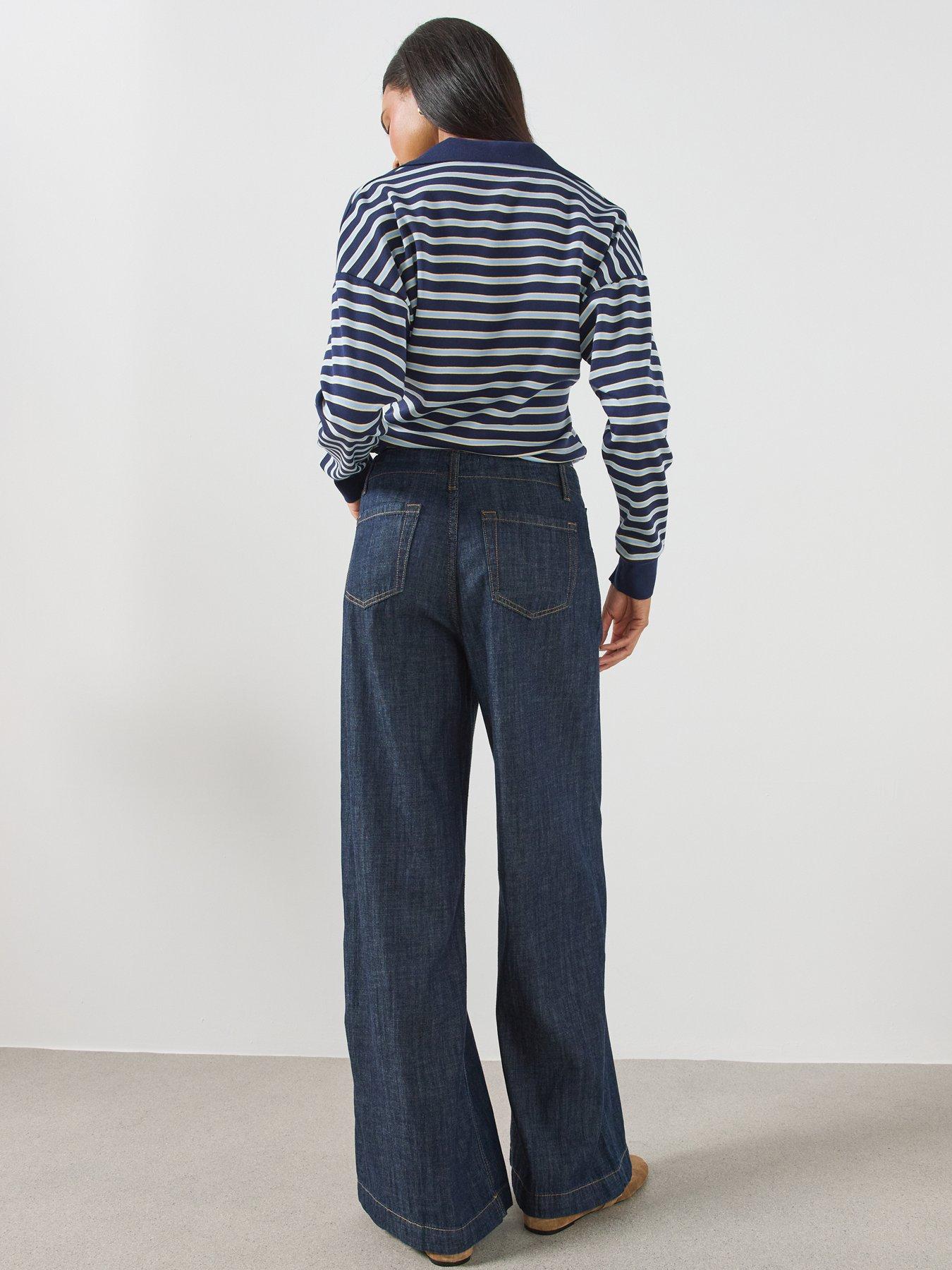 Image 2 of 6 of Mango Striped Polo Neck Sweater - Blue