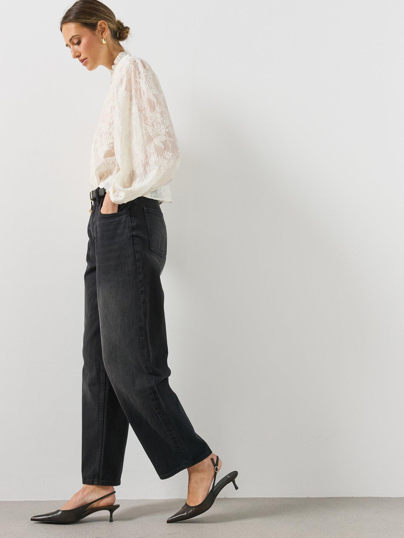 Image 6 of 6 of Mango Womens Bet High Rise Straight Leg Jeans - Grey