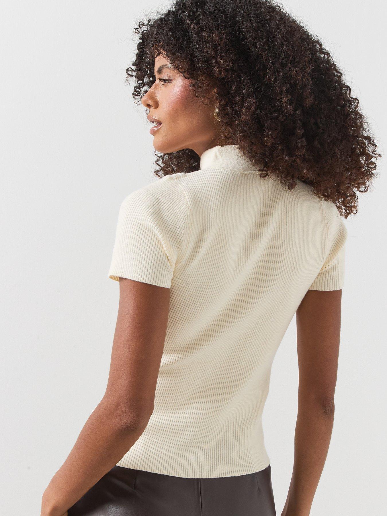 Image 2 of 5 of Mango Ribbed Knitted Jumper With Frog Closures-beige