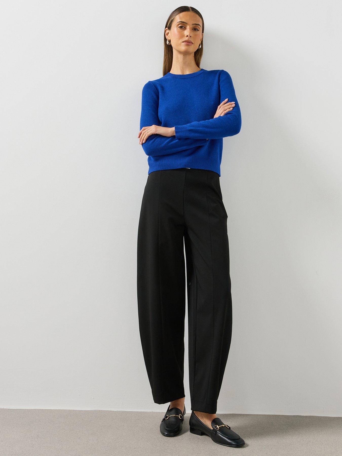 Image 5 of 5 of Mango Womens Crew Neck Fine Knit Jumper - Blue