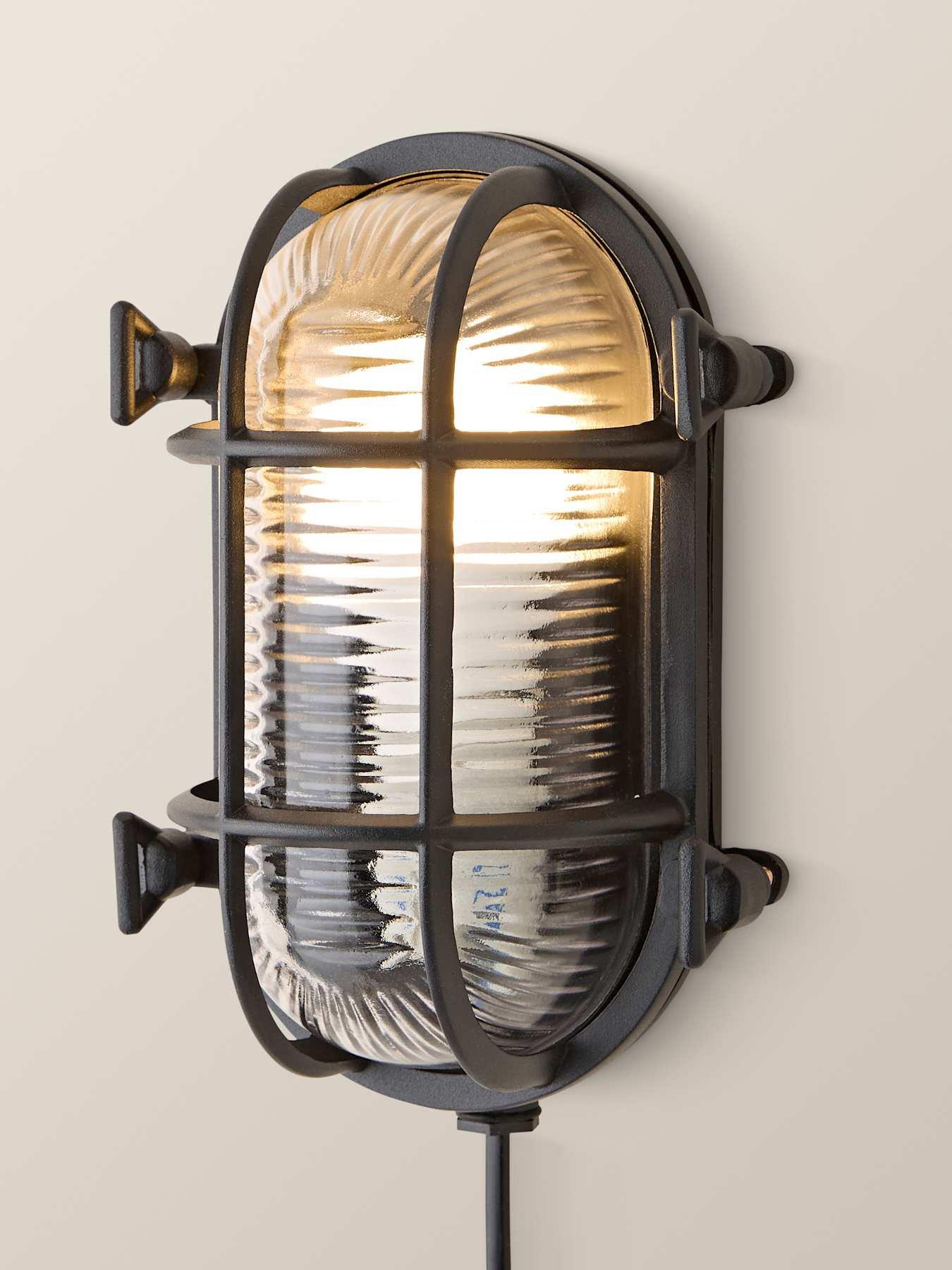 Image 4 of 7 of ValueLights Bow IP64 Oval Polished Matt Black Nautical Bulkhead